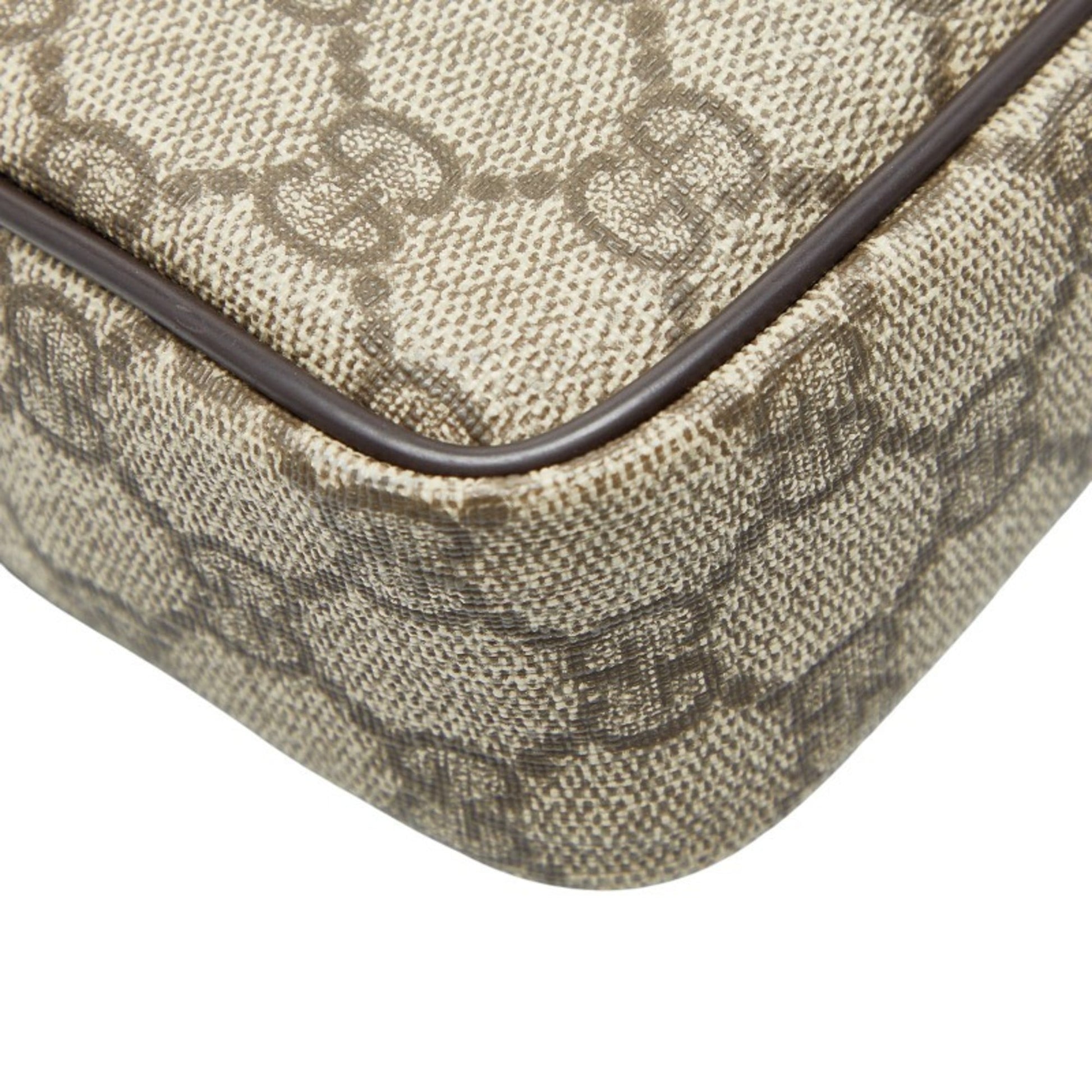Gucci Beige Brown Pvc Leather Shoulder Bag