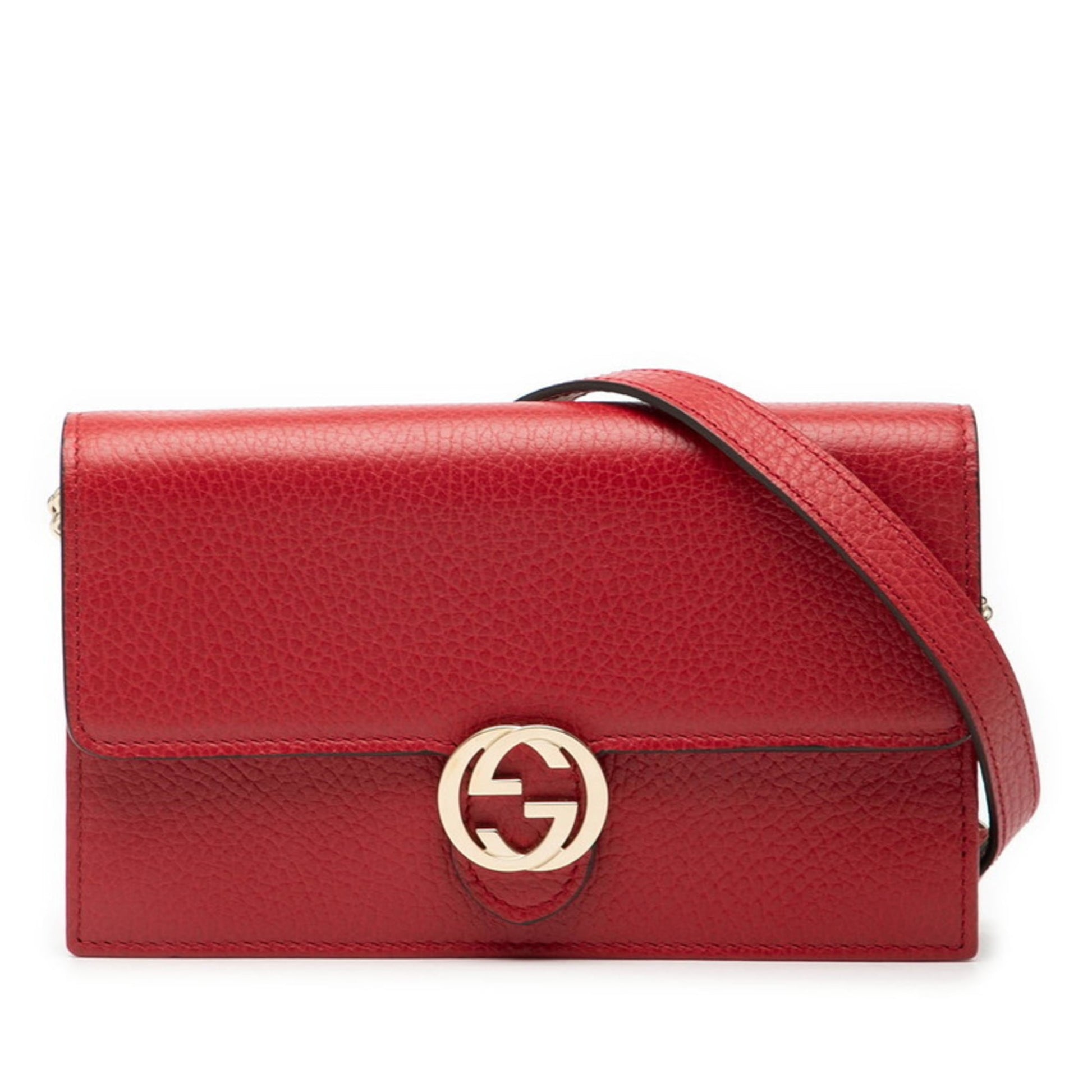 Gucci Red Color Leather Shoulder Bag