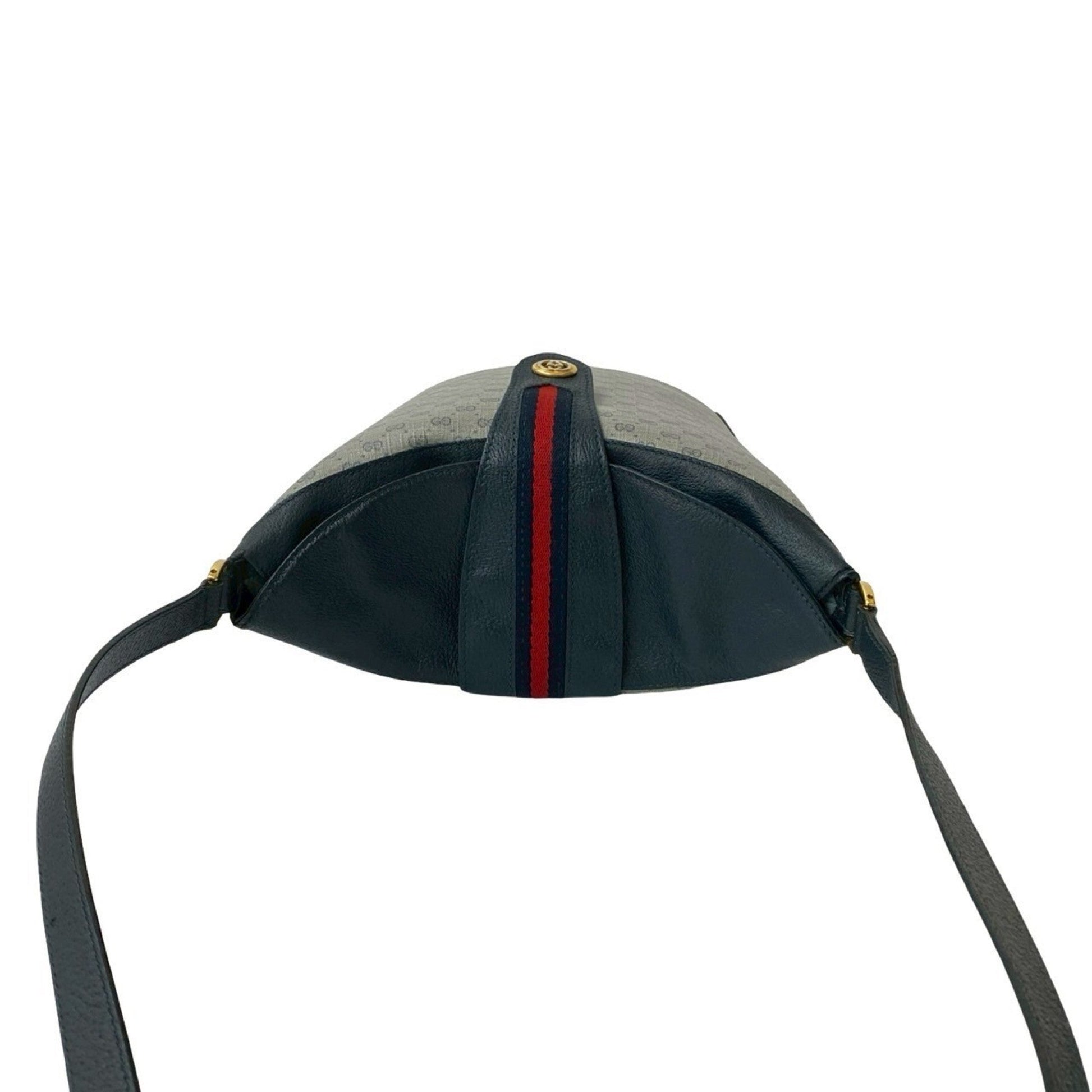 Gucci Navy Red Color Leather Pvc Shoulder Bag