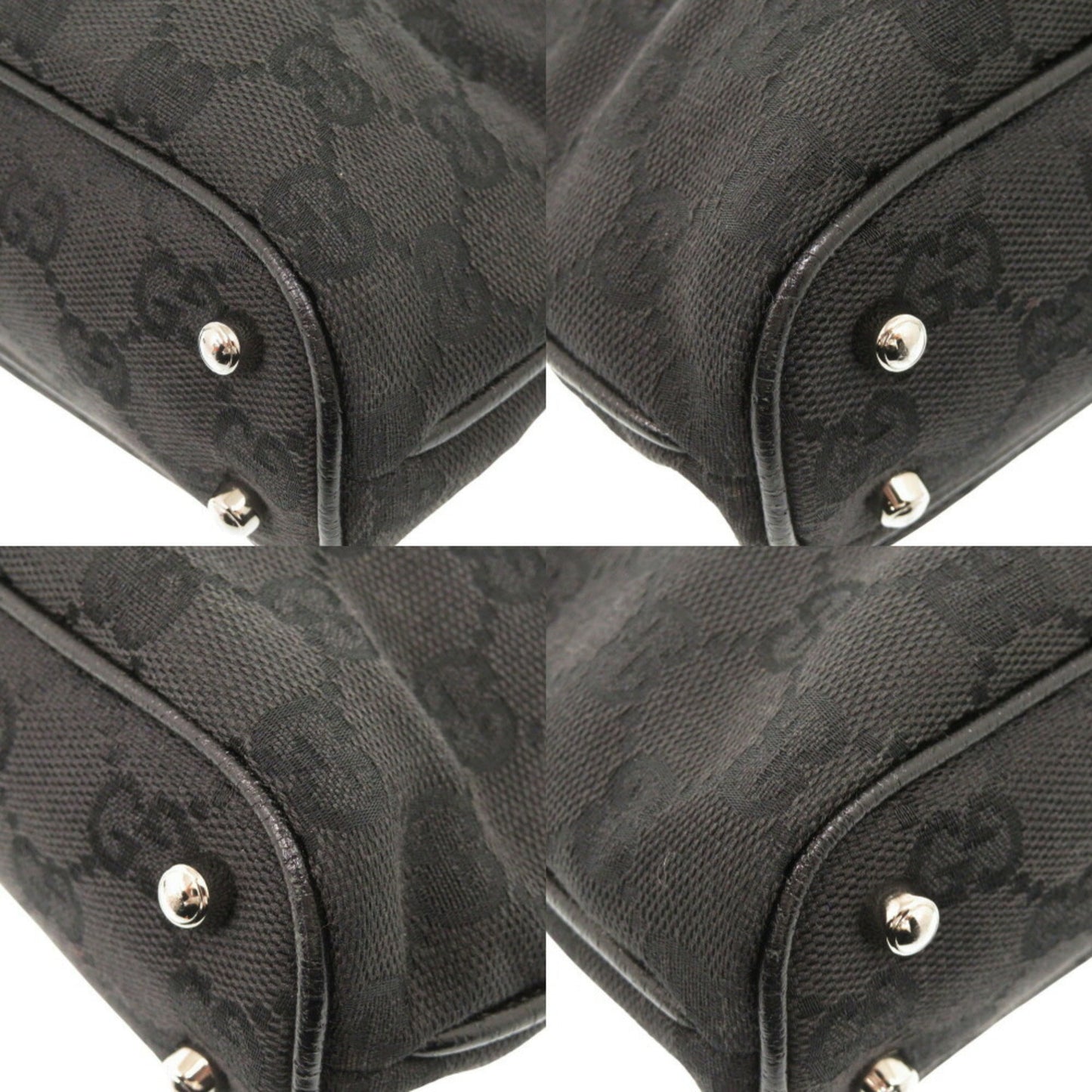 Gucci Black Gg Canvas Handbag Tote Bag