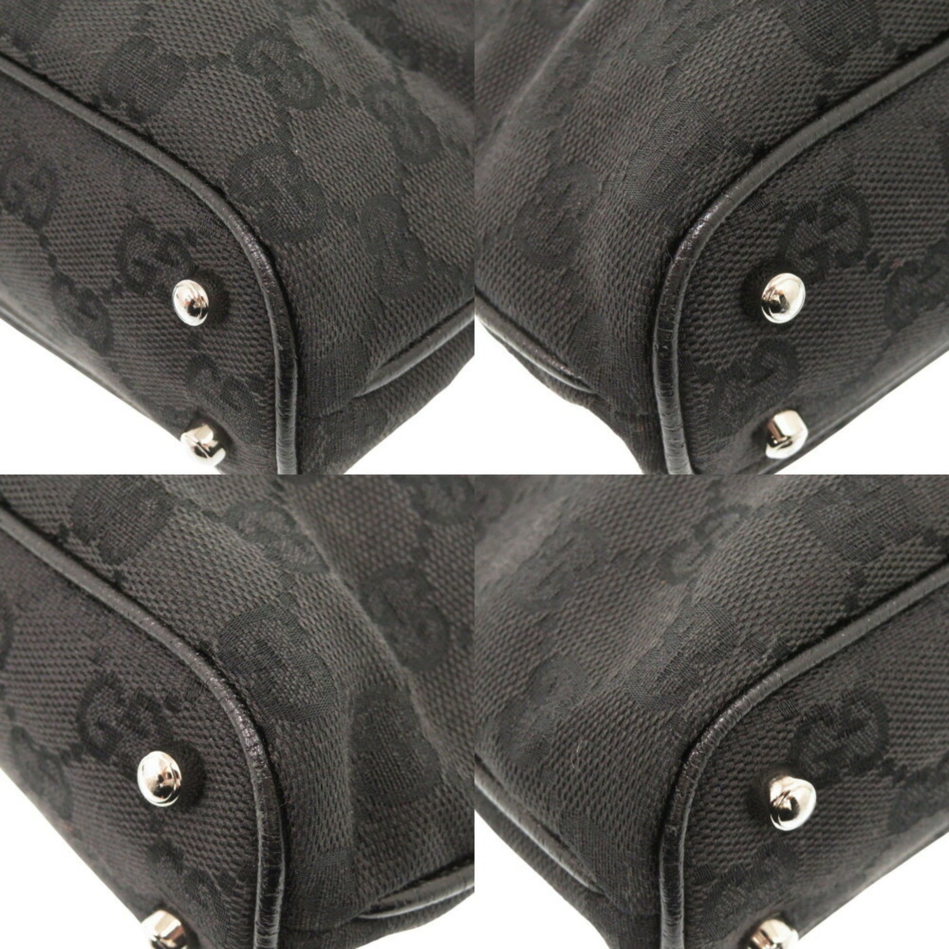 Gucci Black Gg Canvas Handbag Tote Bag