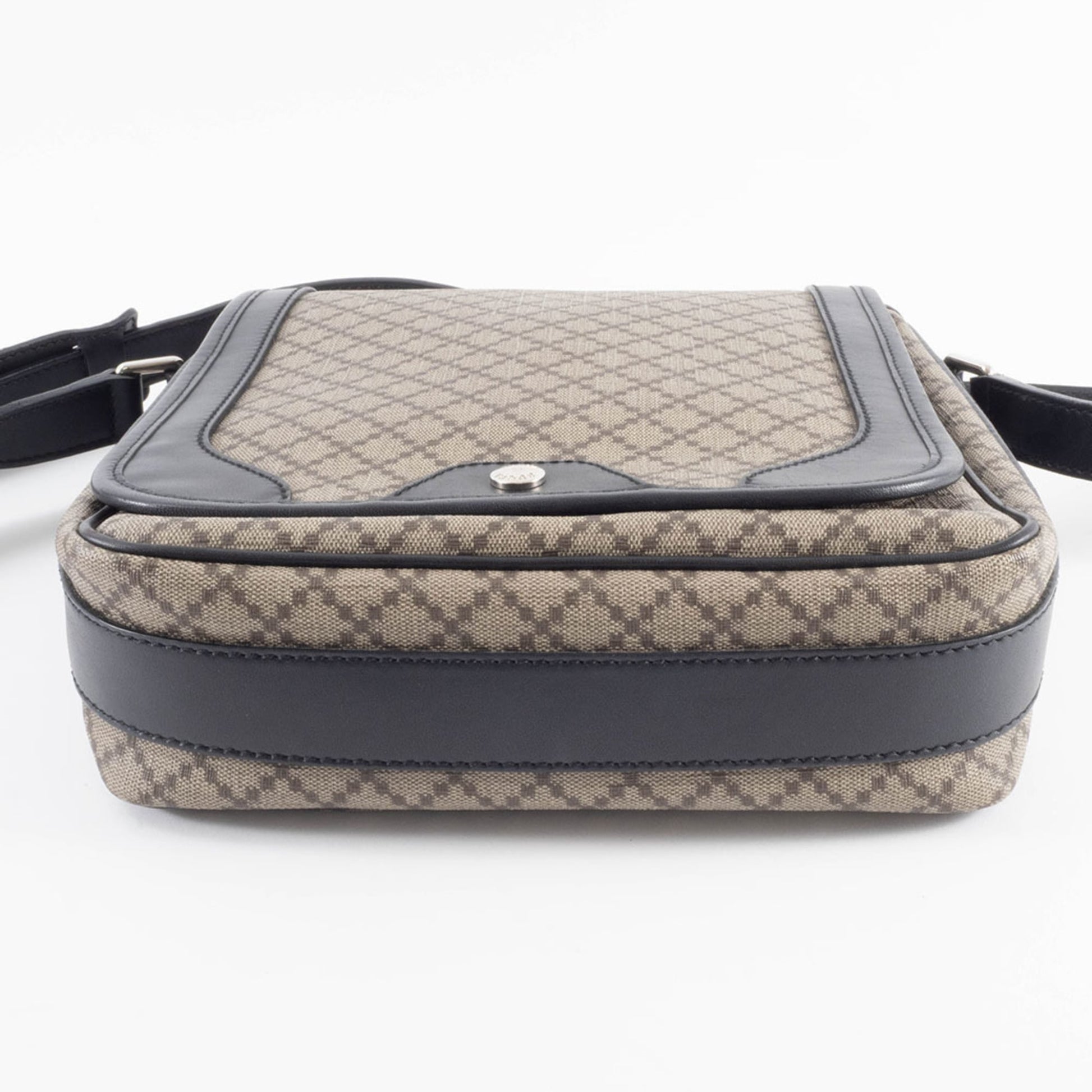 Gucci Beige Black Pvc Leather Shoulder Bag
