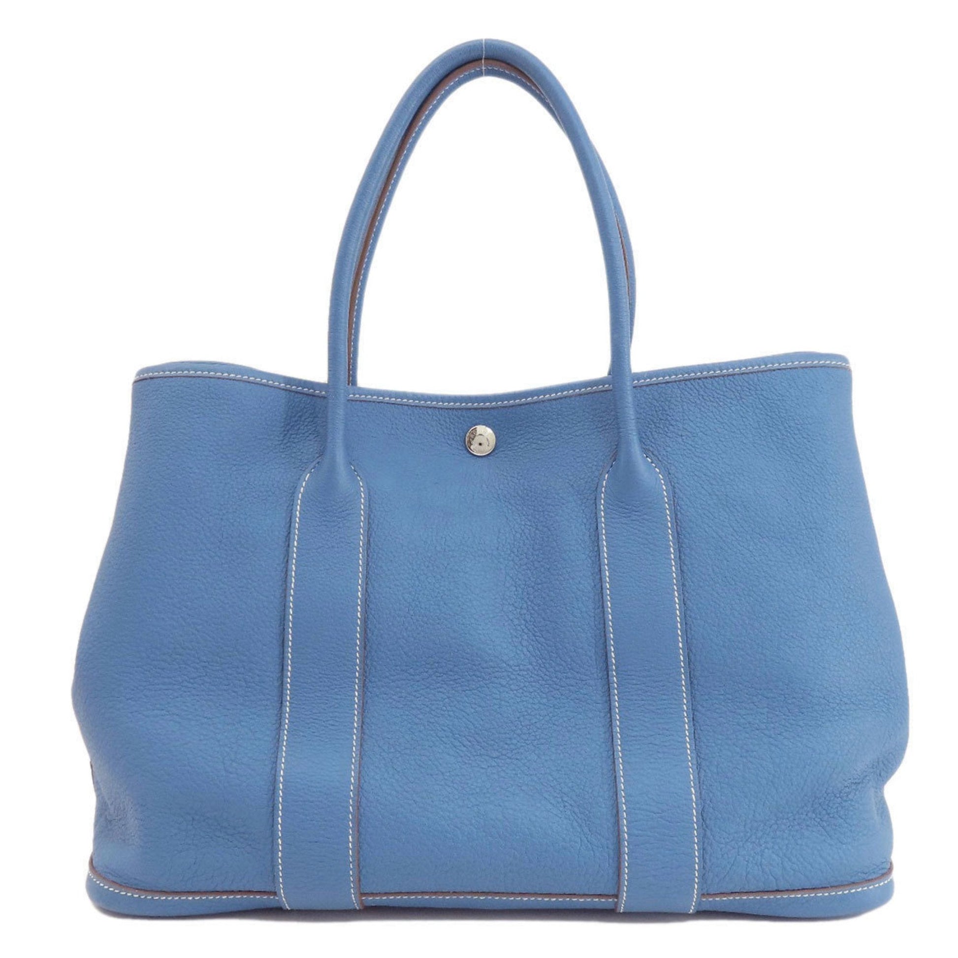 Hermes Garden Negonda Tote Bag Leather Blue