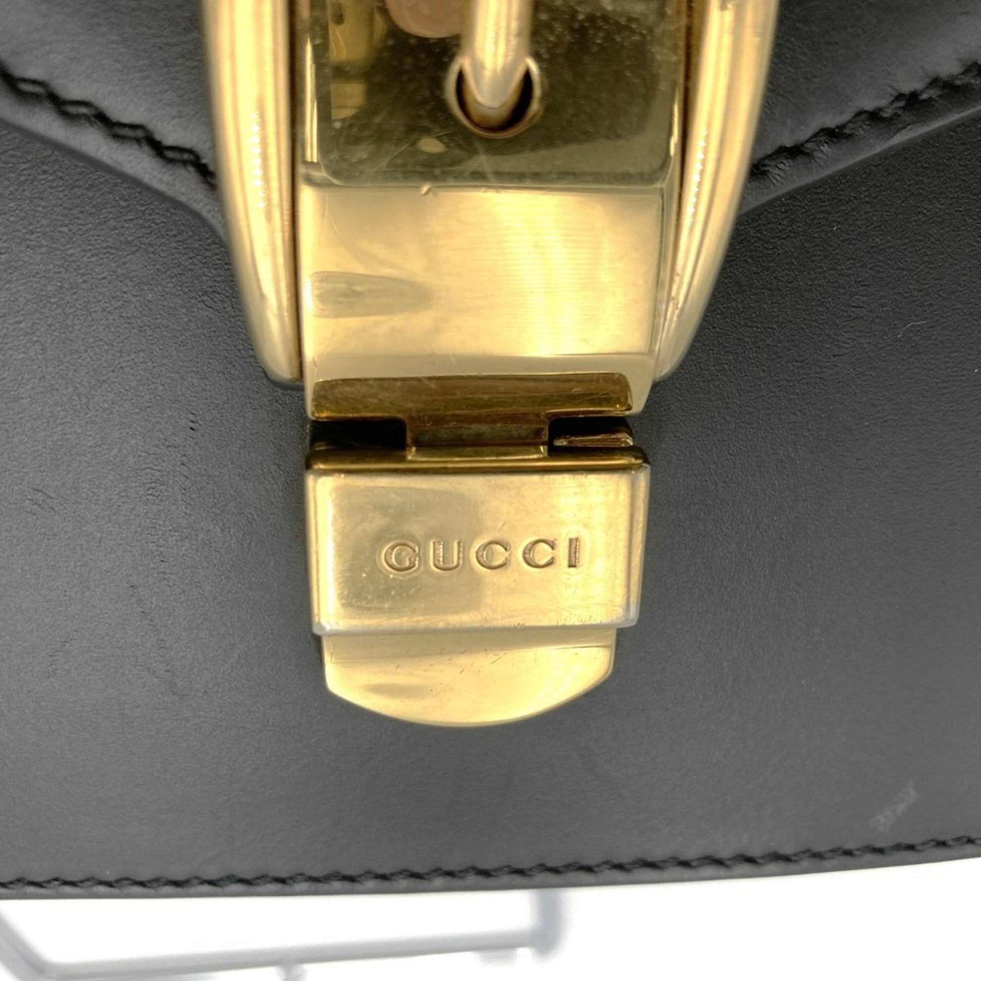 Gucci Sherry Line Black Leather Shoulder Bag