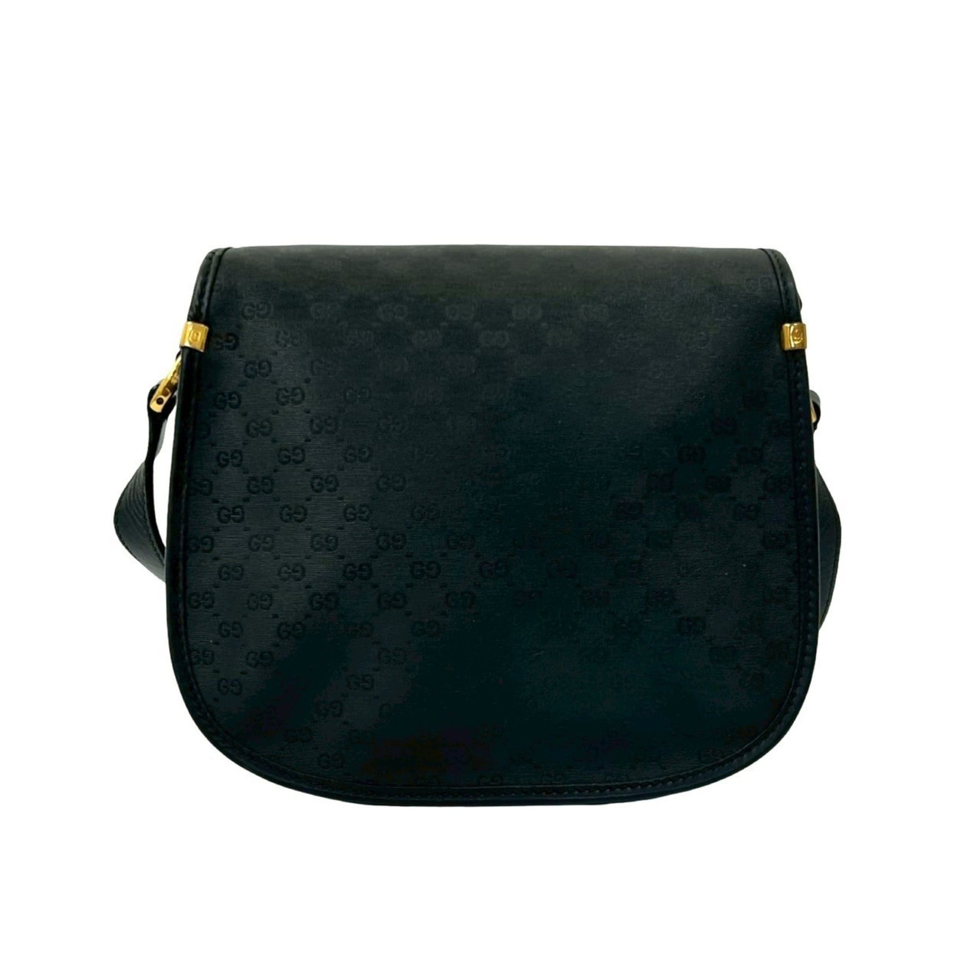 Gucci Black Leather Pvc Pochette Shoulder Bag