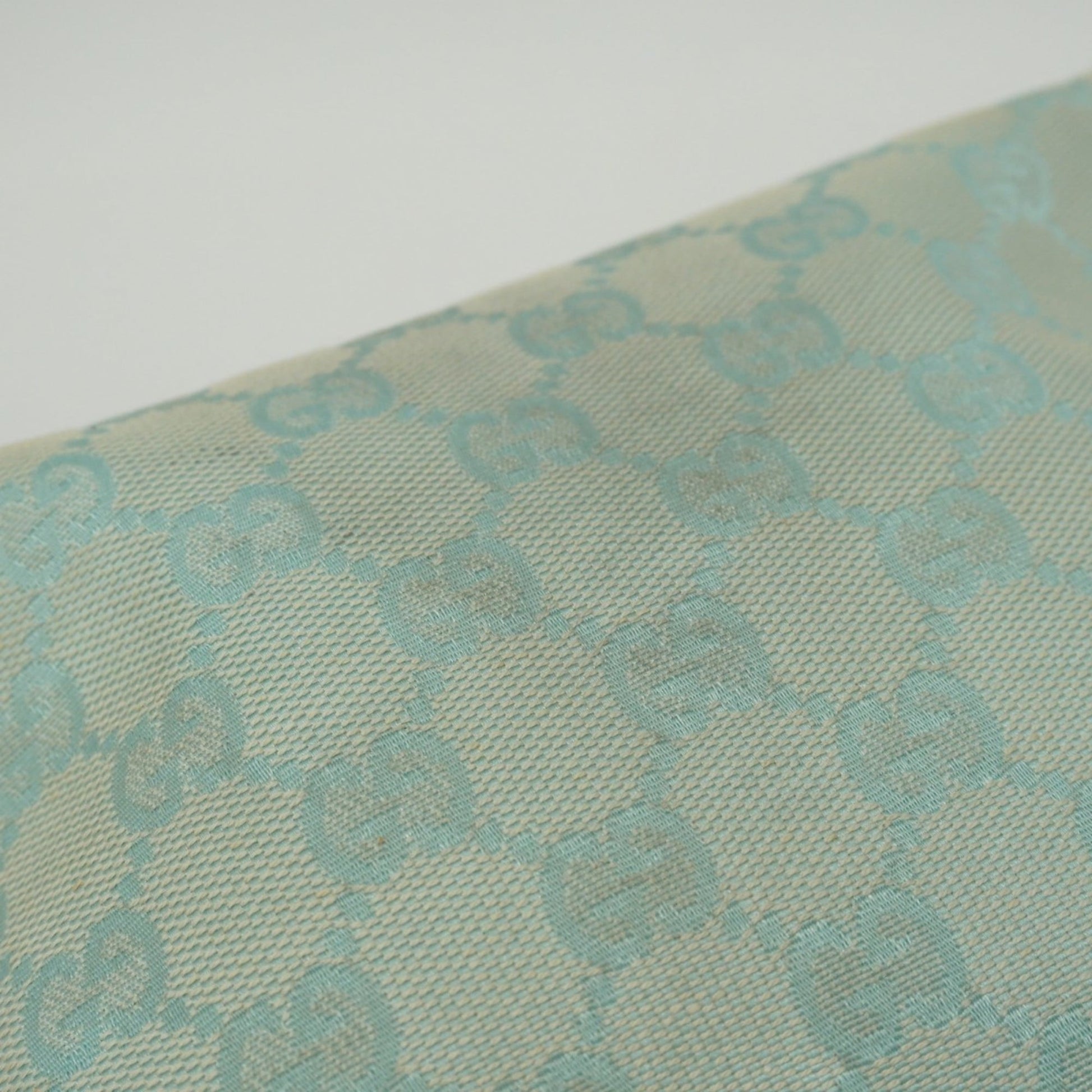 Gucci Light Blue White Canvas Tote Bag
