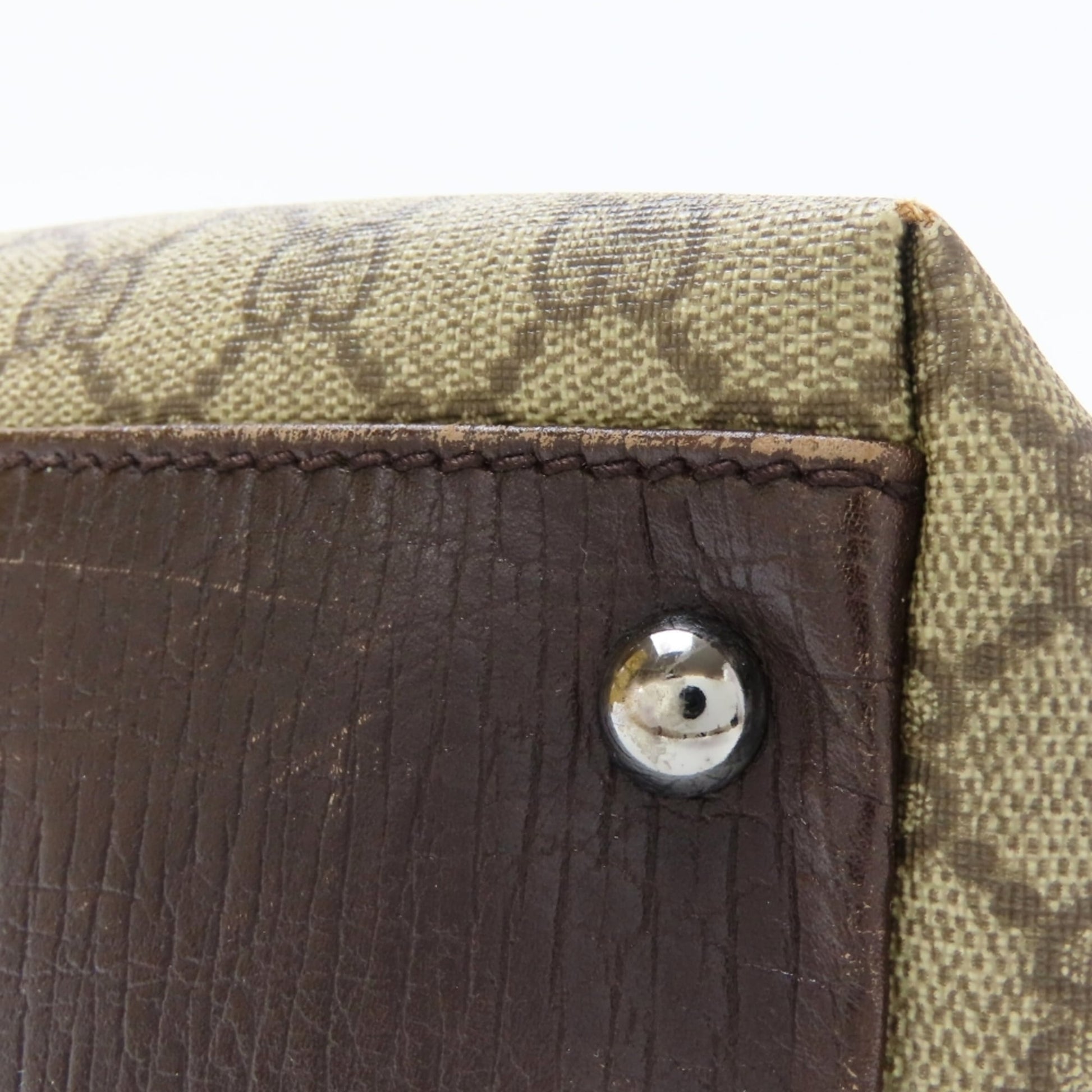 Gucci Beige Brown Gg Supreme Leather Tote Bag