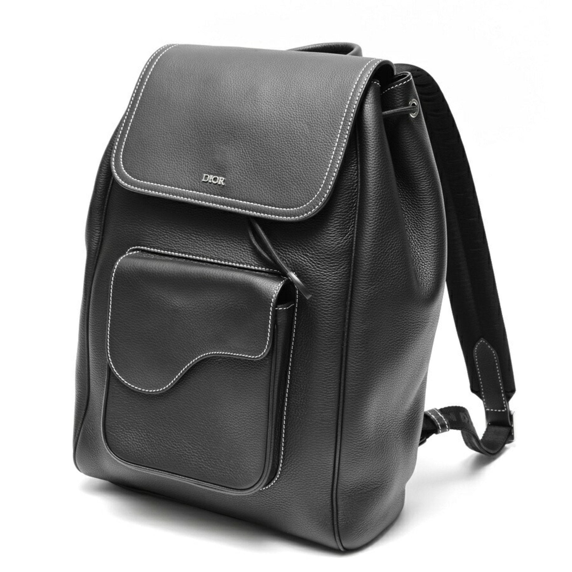 Dior Handbag Christian Backpack Leather Black