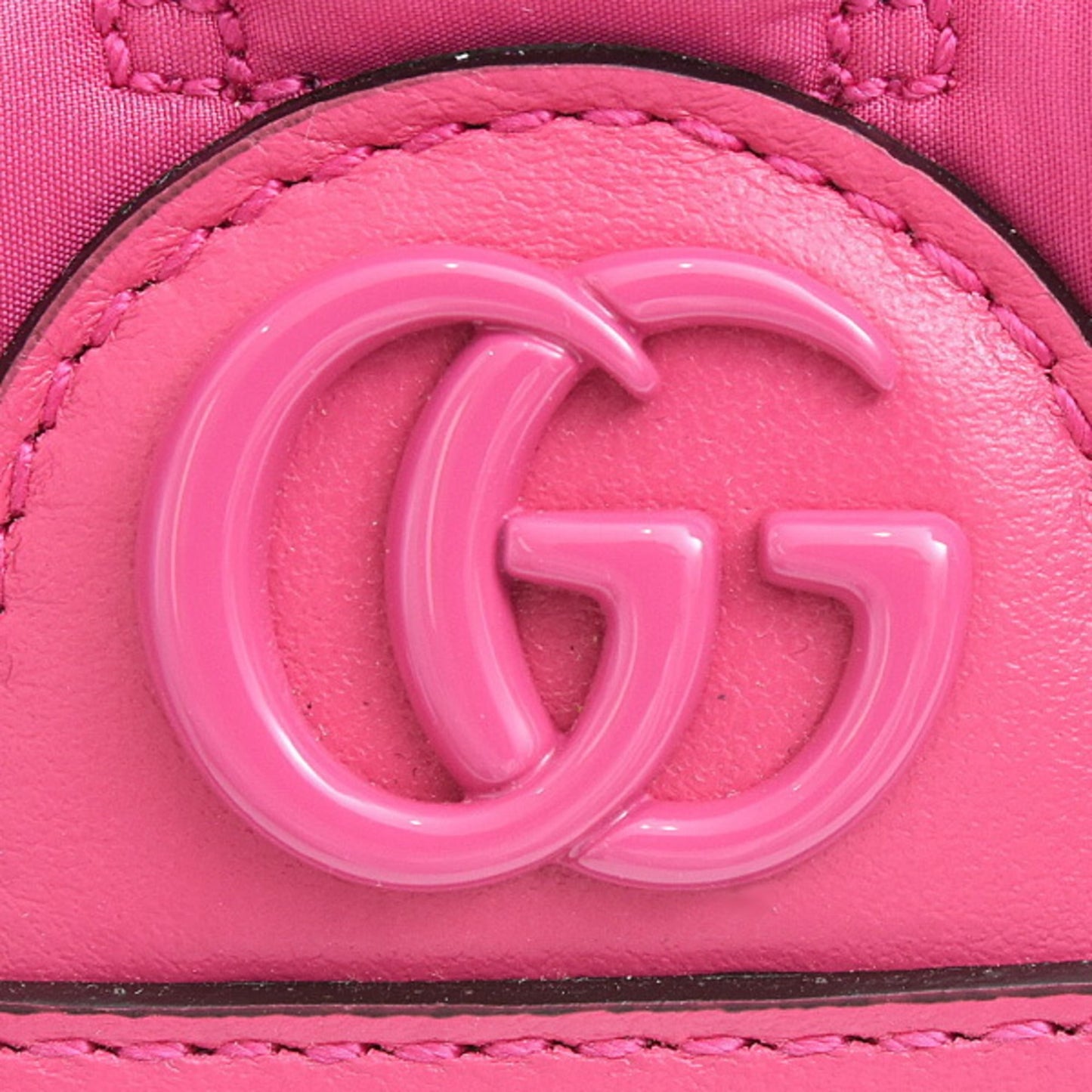 Gucci Pink Nylon Leather Shoulder Bag