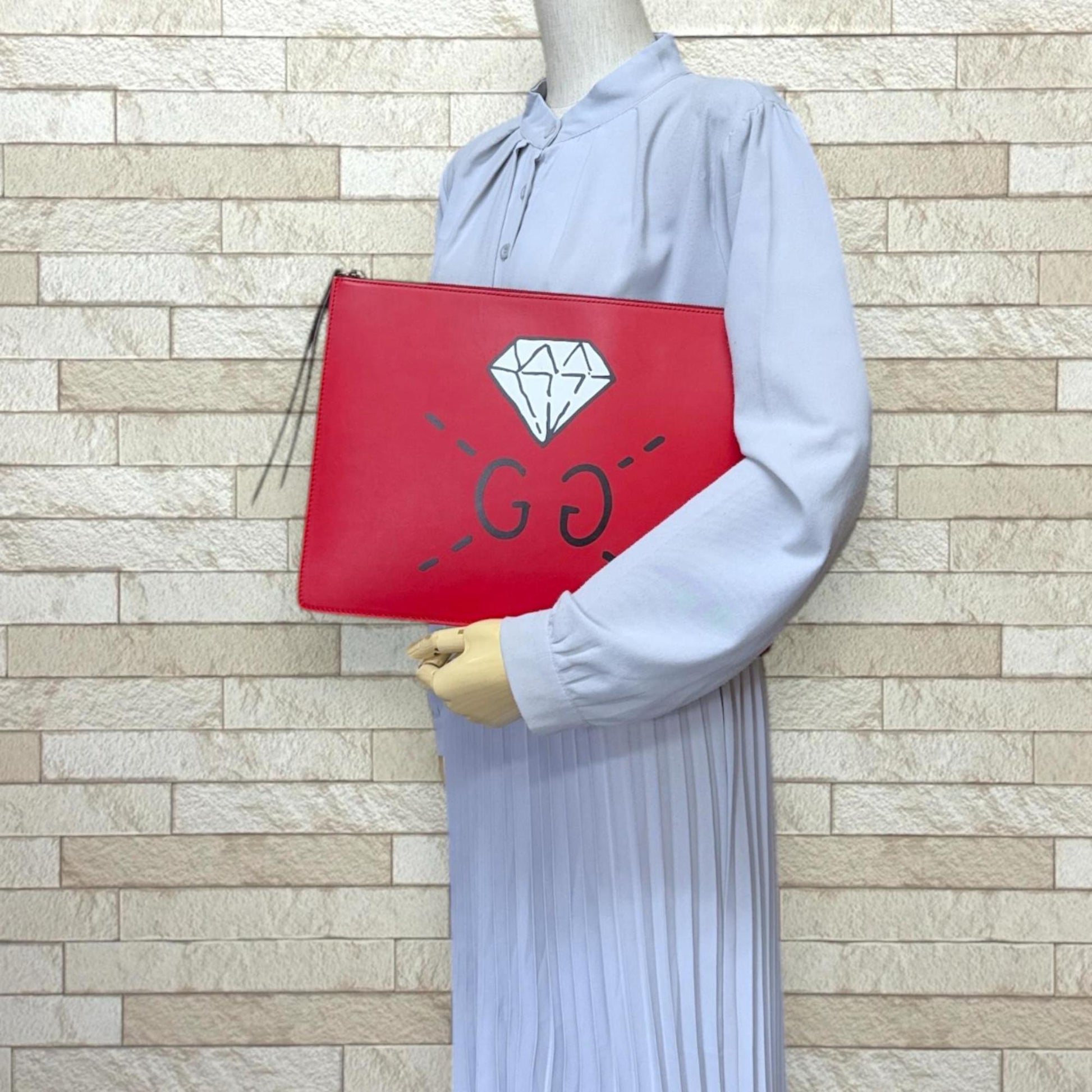 Gucci Red Color Leather Shoulder Bag