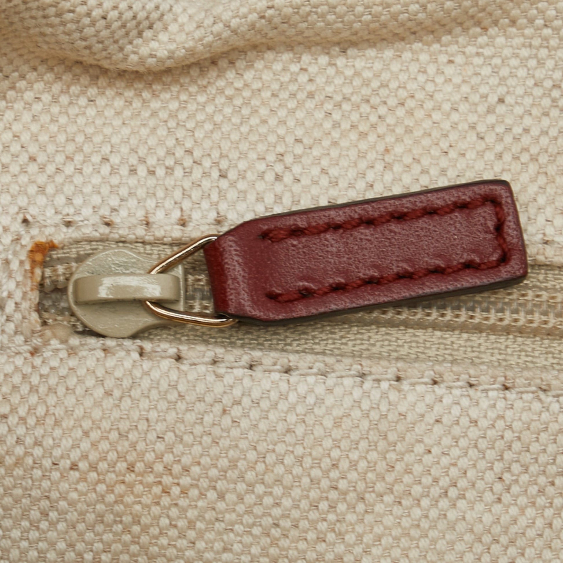 Gucci Beige Red Color Canvas Leather Shoulder Bag Tote Bag