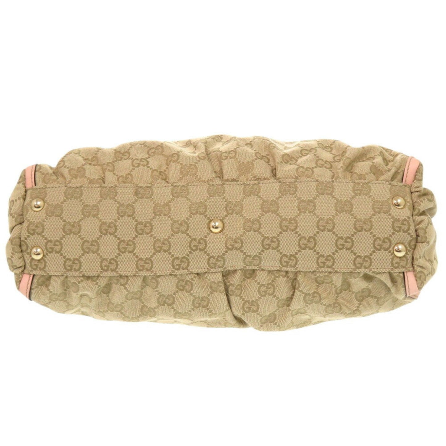 Gucci Beige Pink Gg Canvas Leather Handbag Tote Bag