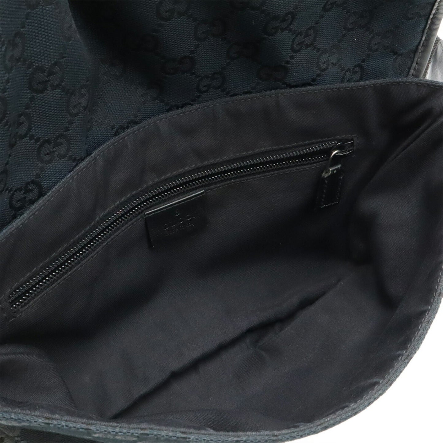 Gucci Black Gg Canvas Leather Pouch Sling Bag