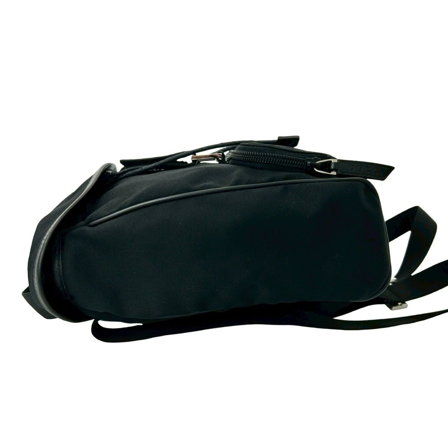 Gucci Black Nylon Leather Backpack