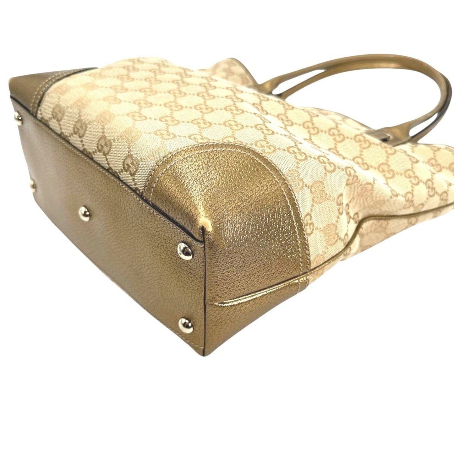 Gucci Beige Gg Canvas Handbag Tote Bag