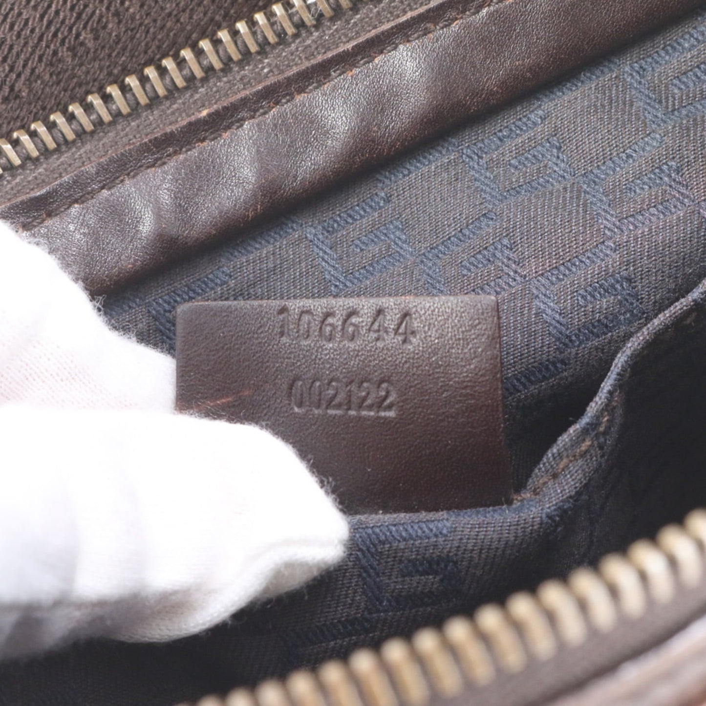 Gucci Beige Leather Canvas Handbag