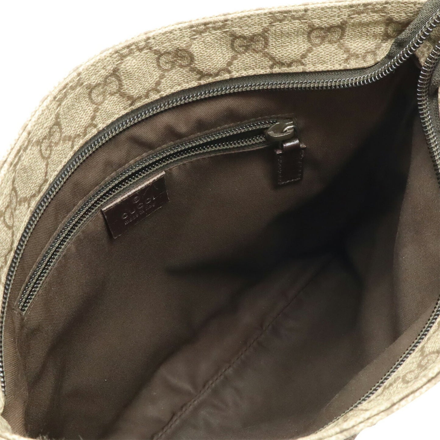 Gucci Beige Dark Brown Pvc Leather Shoulder Bag