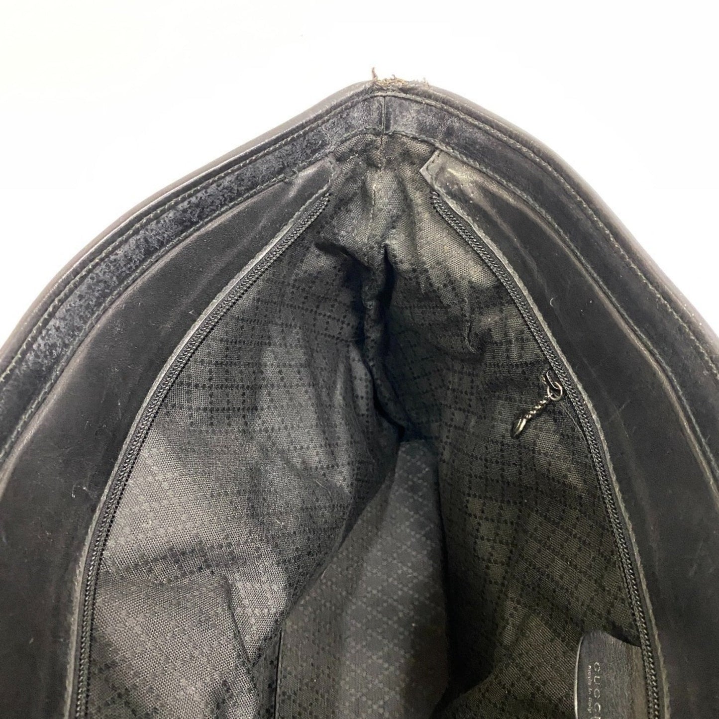Gucci Black Nylon Leather Shoulder Bag Tote Bag
