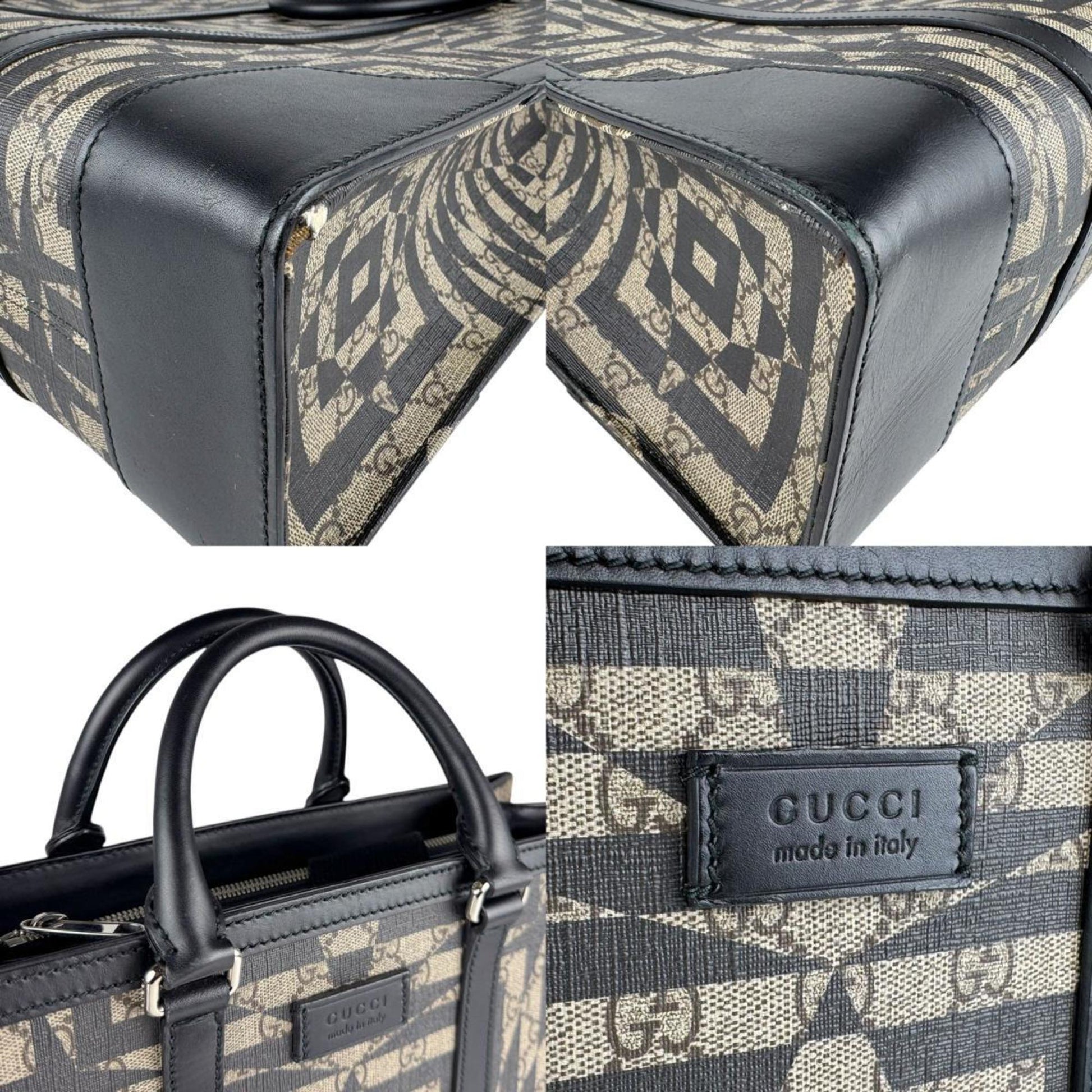 Gucci Beige Black Gg Supreme Canvas Handbag Shoulder Bag