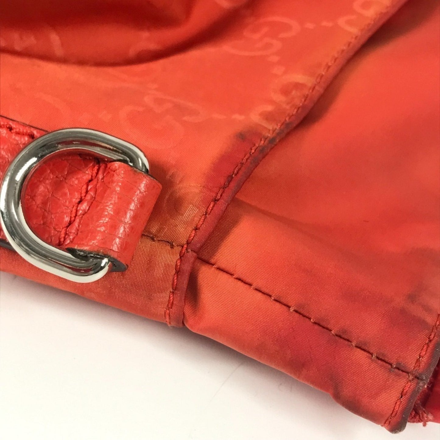Gucci Orange Nylon Handbag Shoulder Bag Tote Bag