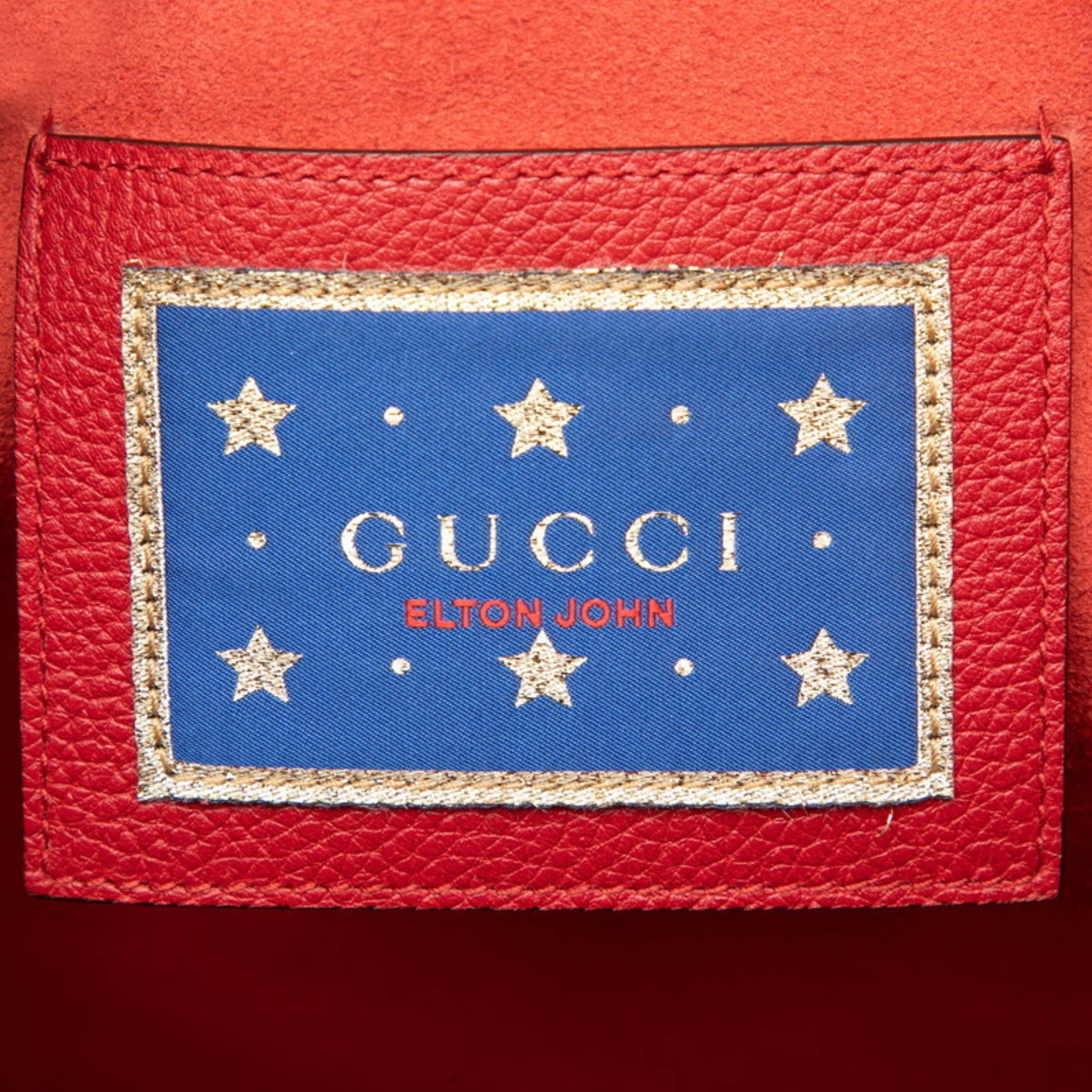 Gucci Beige Red Color Leather Shoulder Bag Tote Bag
