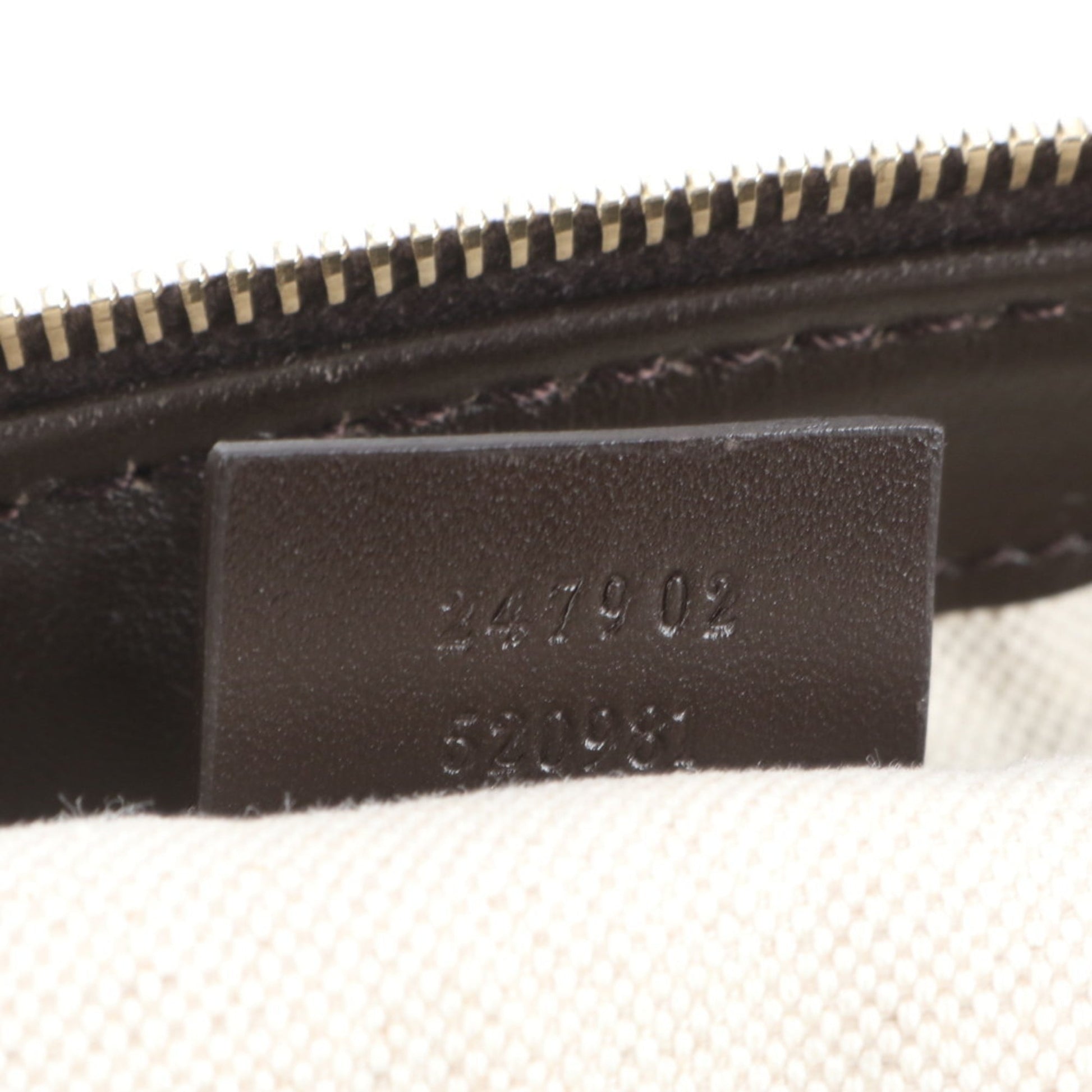 Gucci Brown Leather Canvas Shoulder Bag