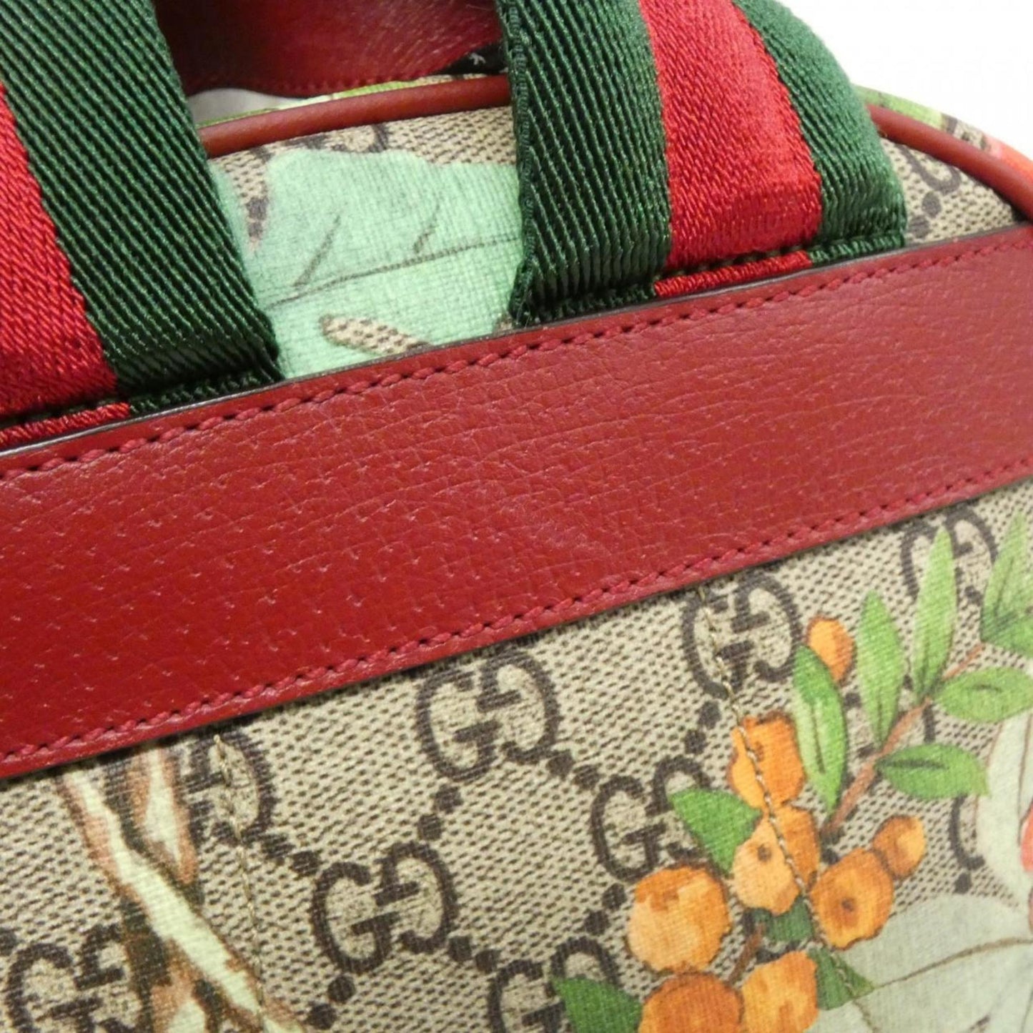 Gucci Beige Red Color Gg Supreme Backpack