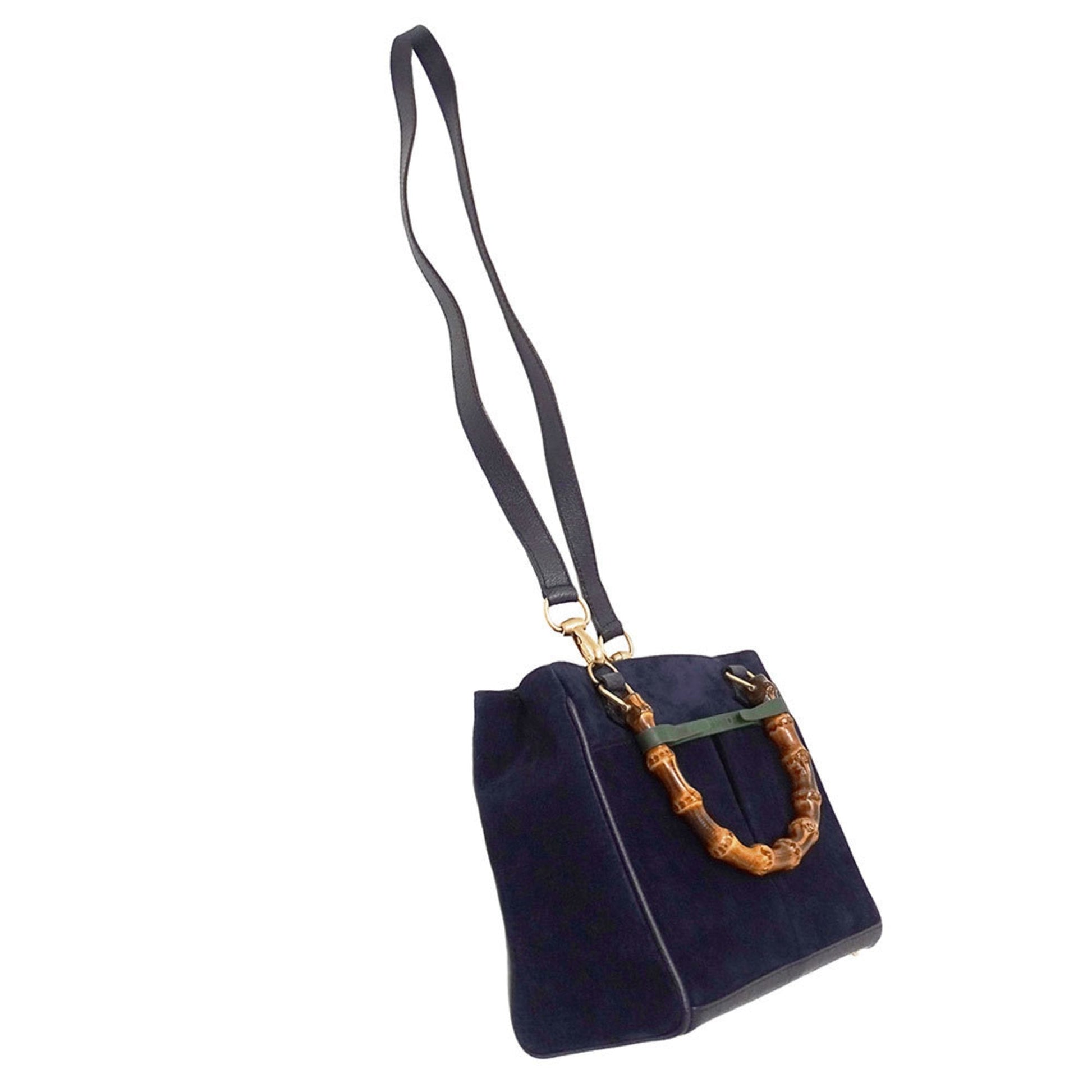 Gucci Navy Suede Handbag Shoulder Bag