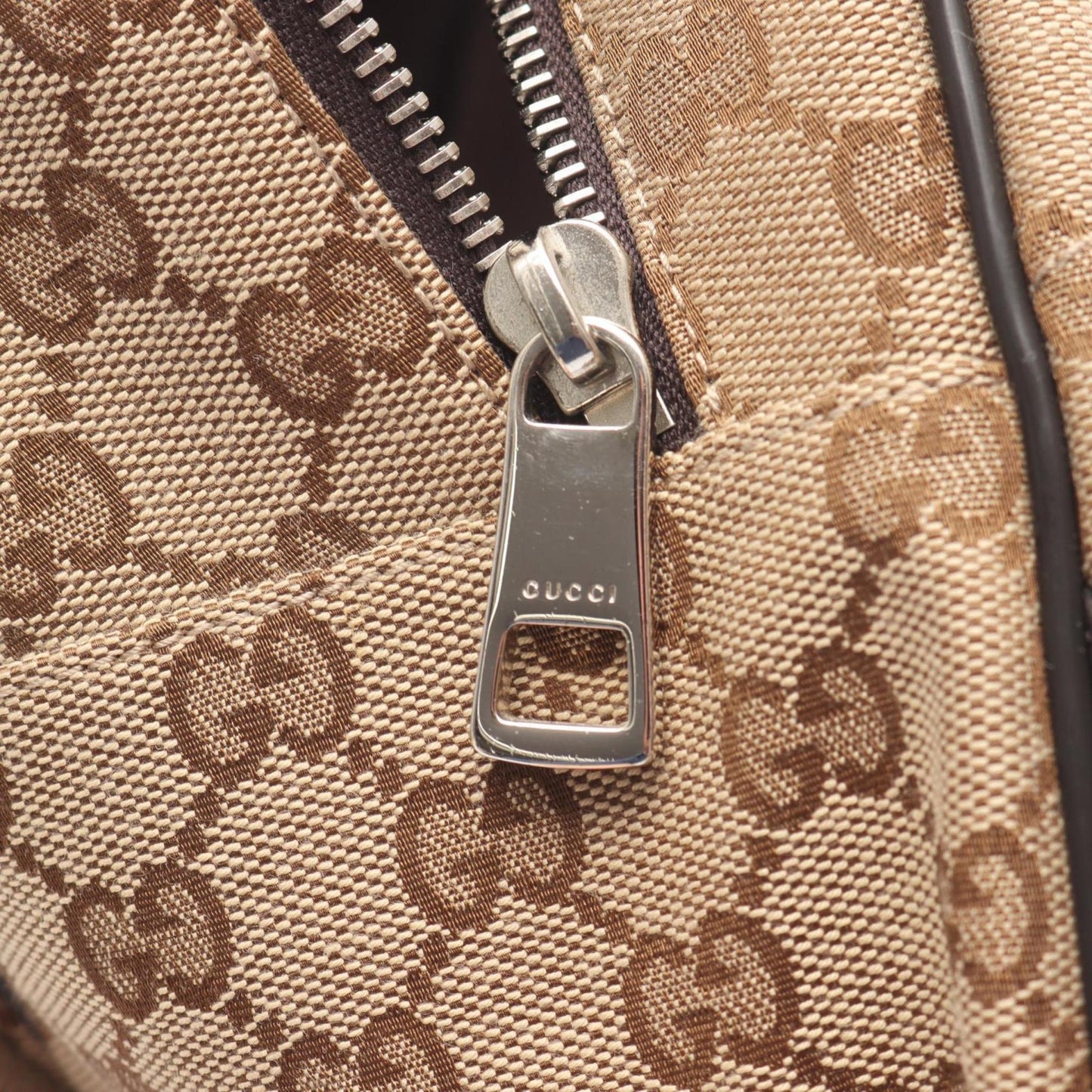 Gucci Gg Canvas Beige Brown Gg Canvas Leather Backpack