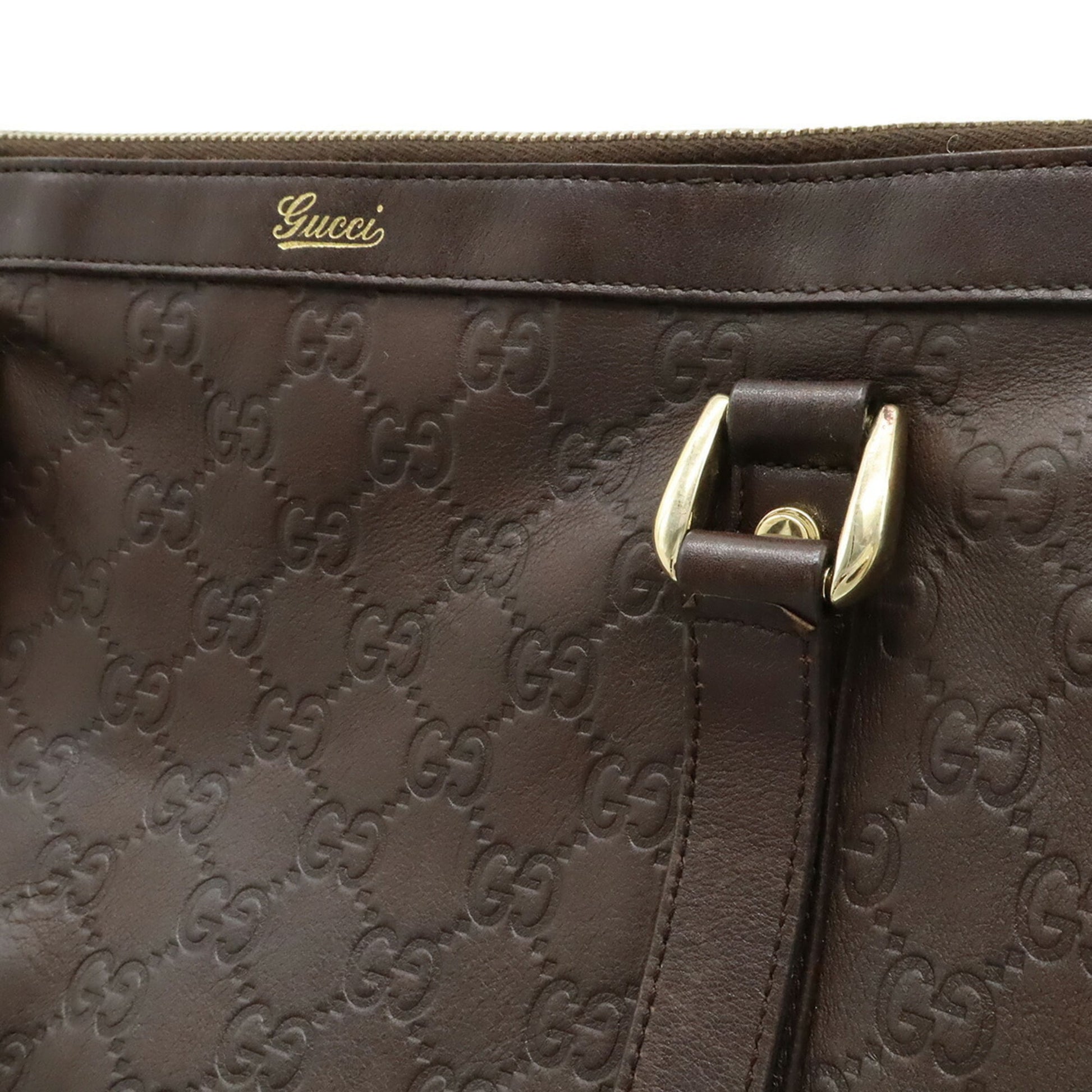 Gucci Brown Dark Brown Gg Leather Leather Shoulder Bag Tote Bag