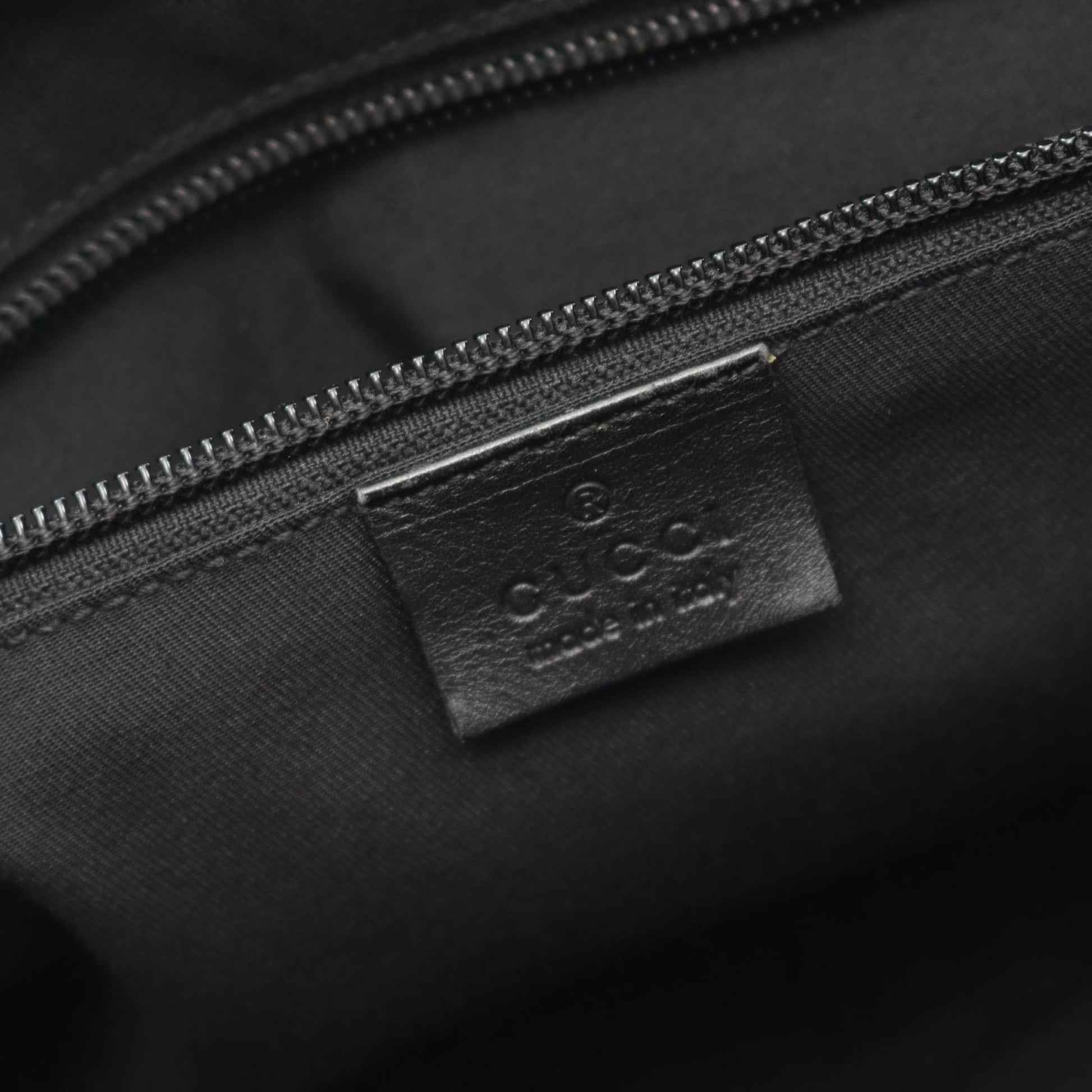 Gucci Black Navy Canvas Leather Shoulder Bag