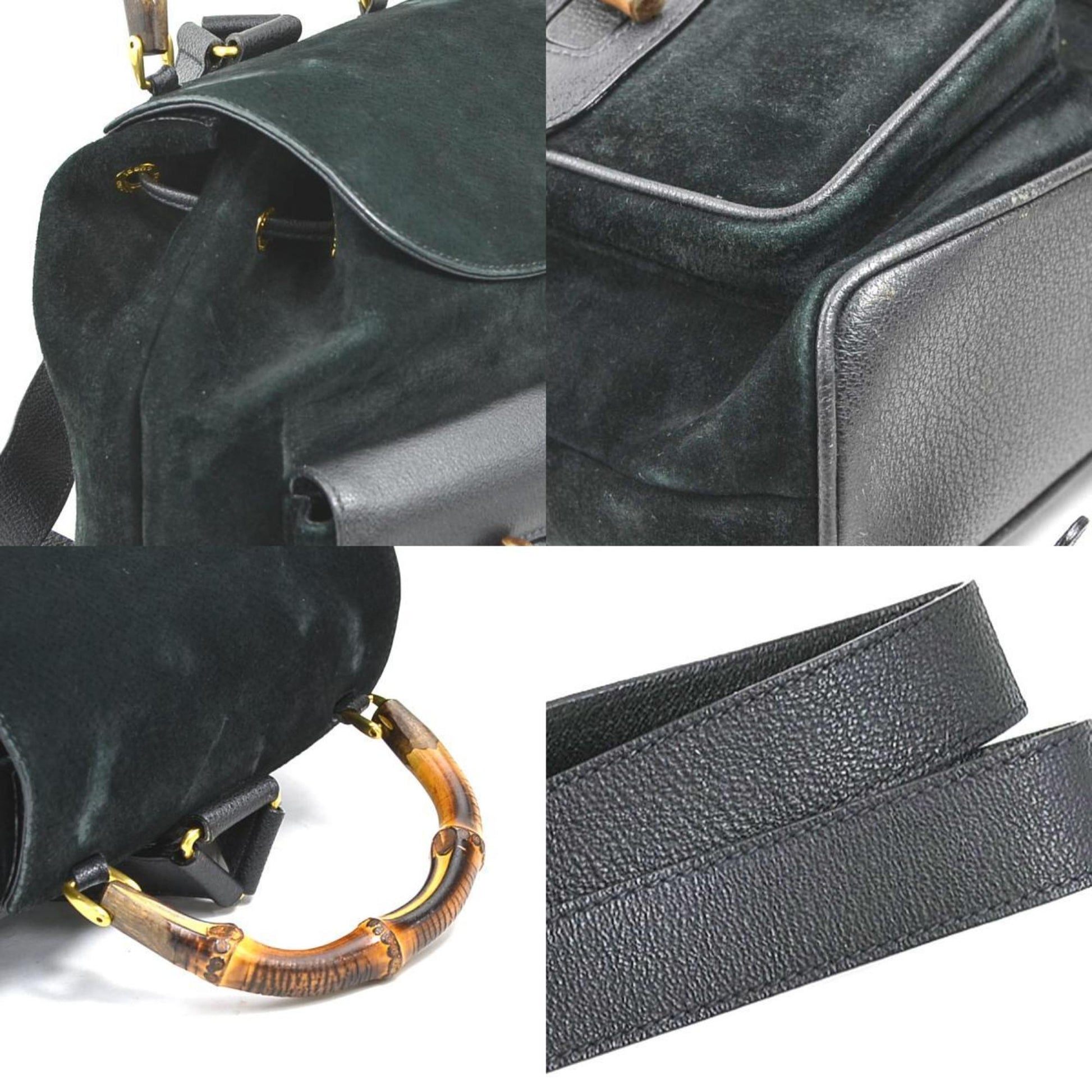 Gucci Black Suede Leather Backpack