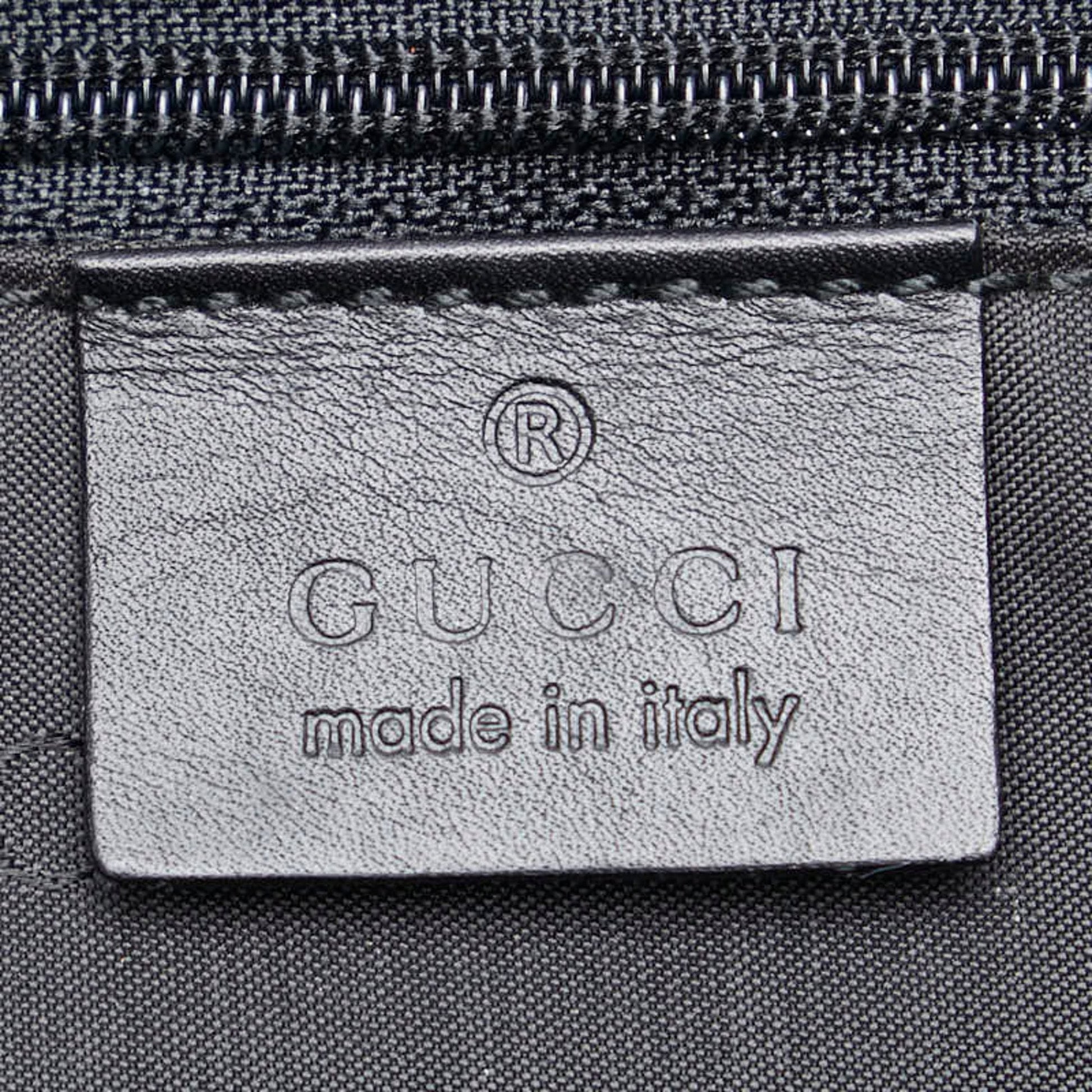 Gucci Black Ivory Canvas Leather Handbag Shoulder Bag