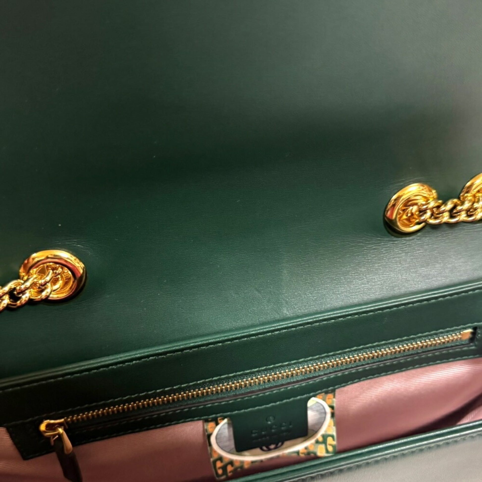 Gucci Green Leather Shoulder Bag