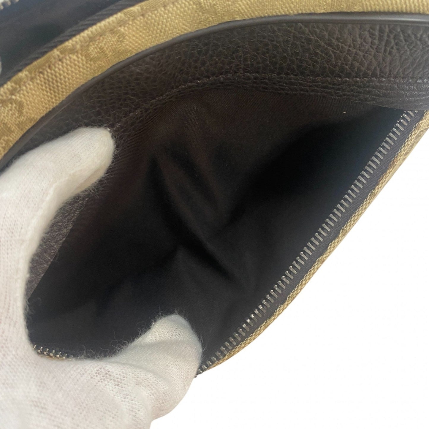 Gucci Brown Canvas Leather Pouch Sling Bag