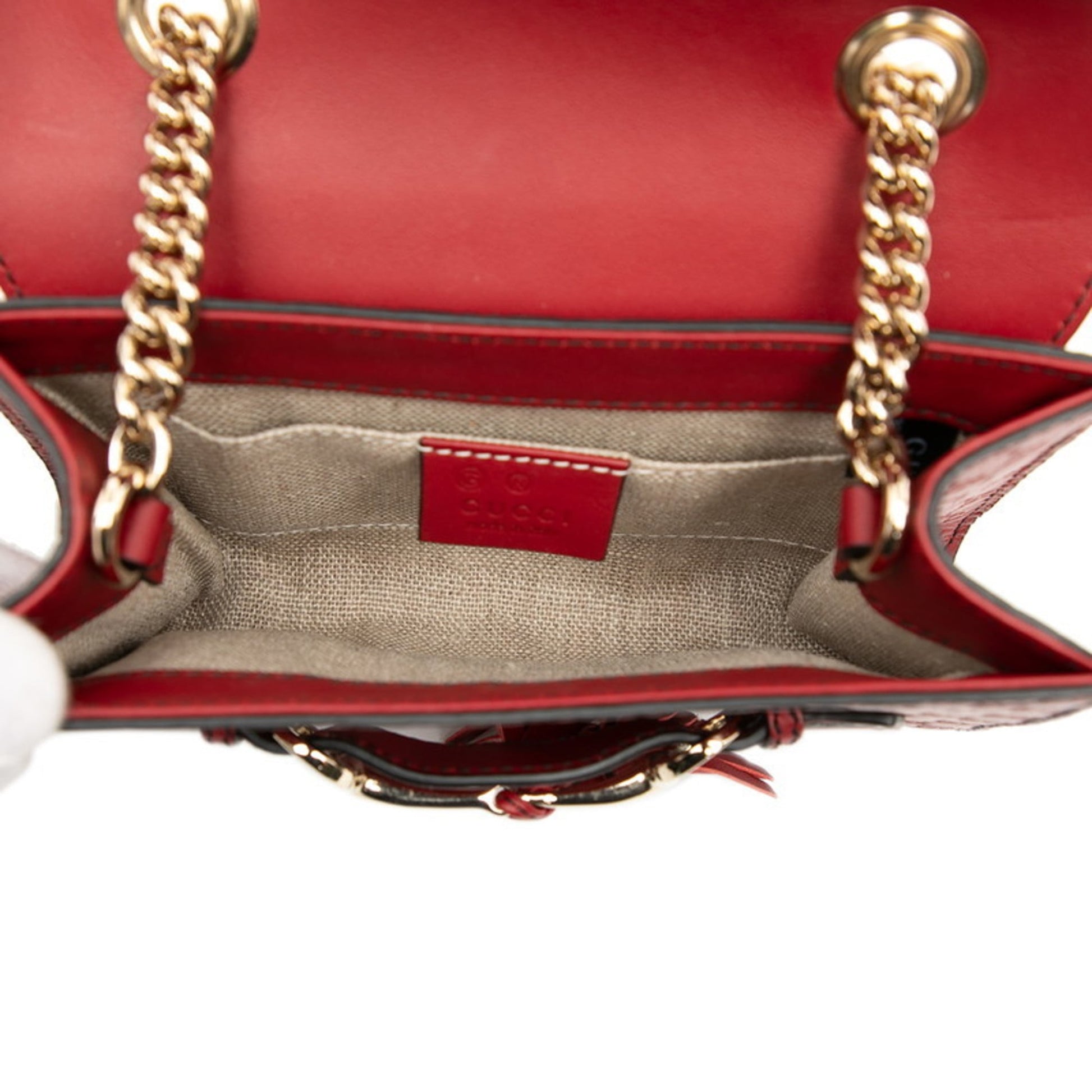 Gucci Red Color Leather Shoulder Bag