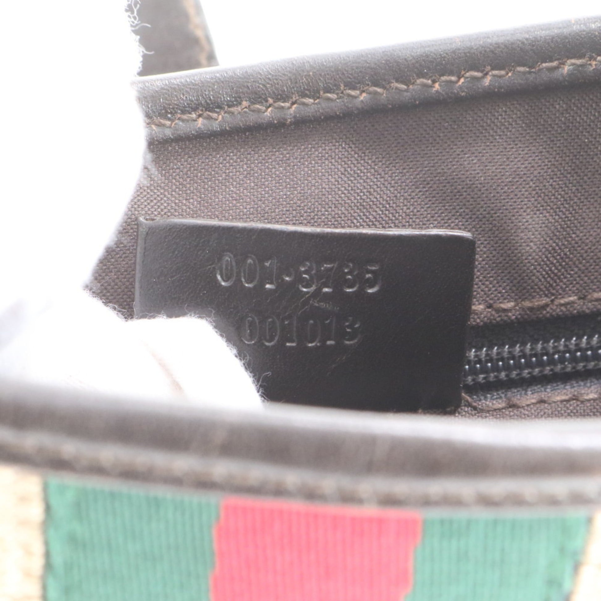 Gucci Brown Leather Canvas Shoulder Bag