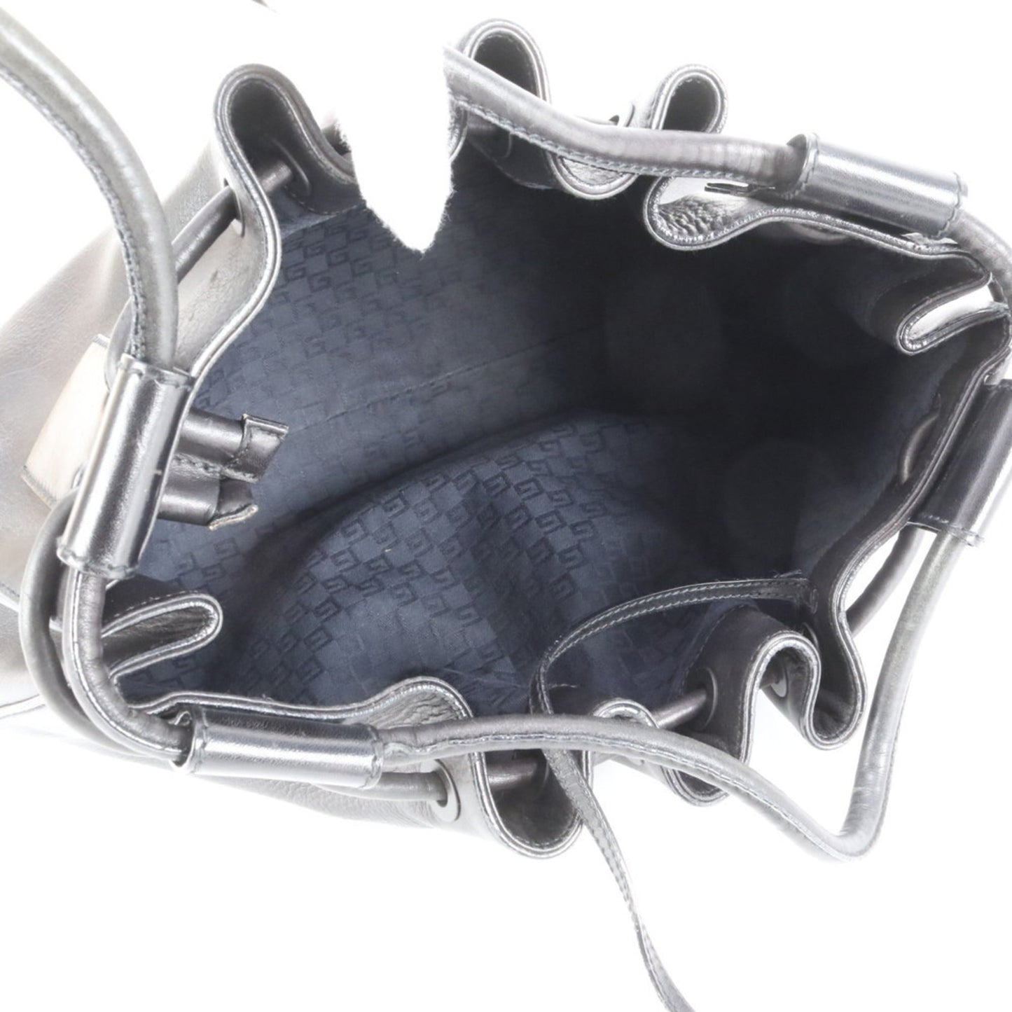 Gucci Black Leather Pouch Tote Bag
