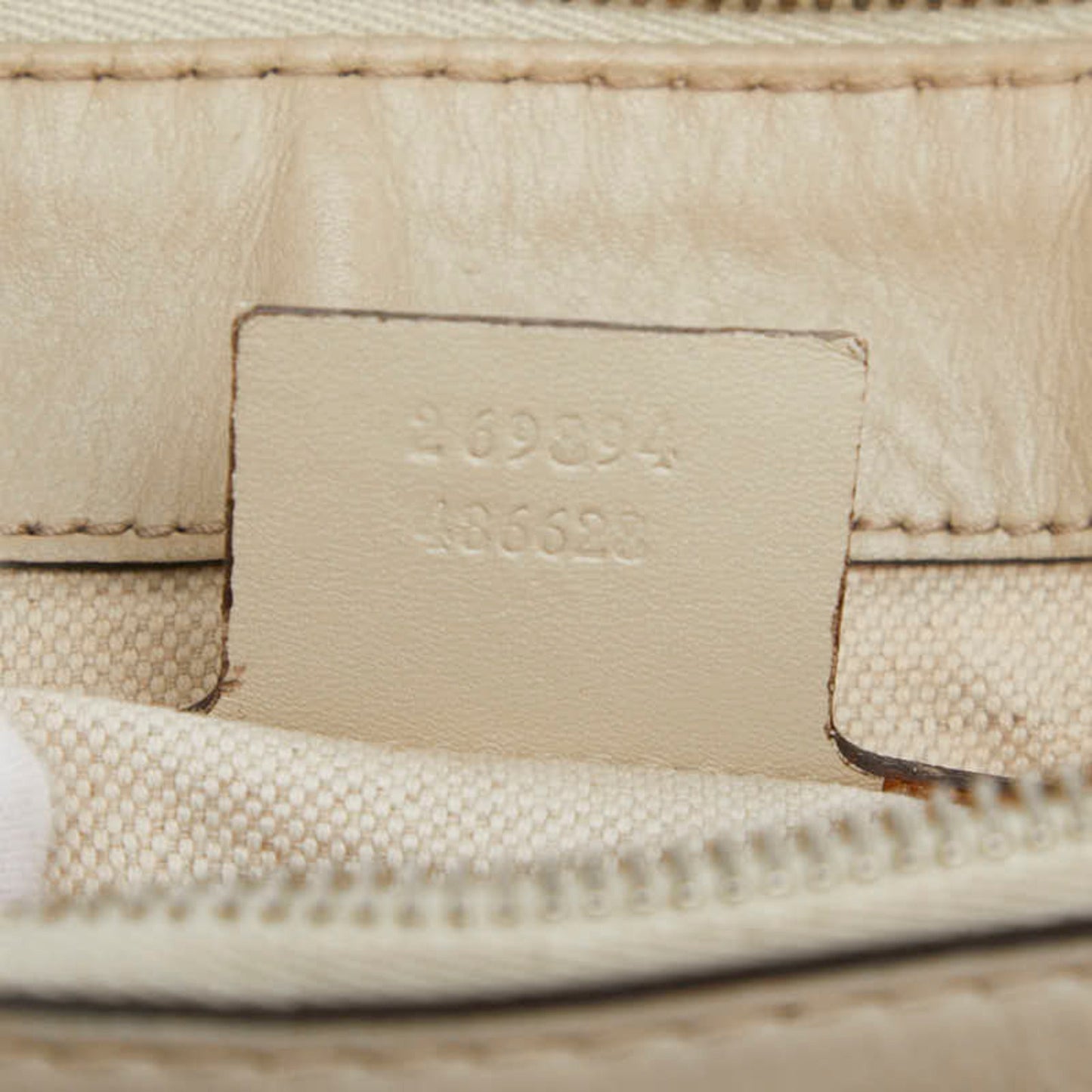 Gucci Beige Ivory Canvas Leather Shoulder Bag Tote Bag
