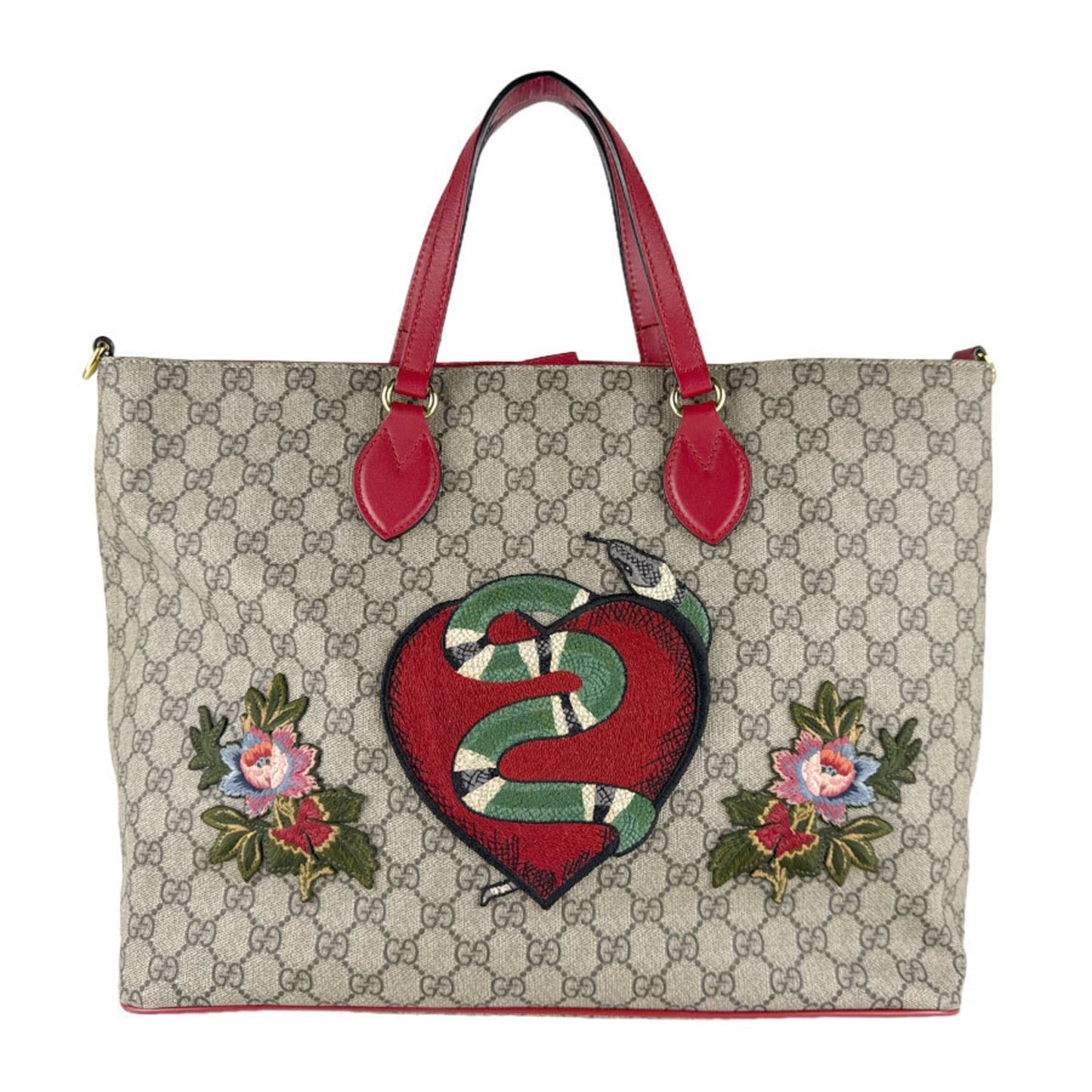 Gucci Brown Red Color Gg Supreme Handbag Shoulder Bag