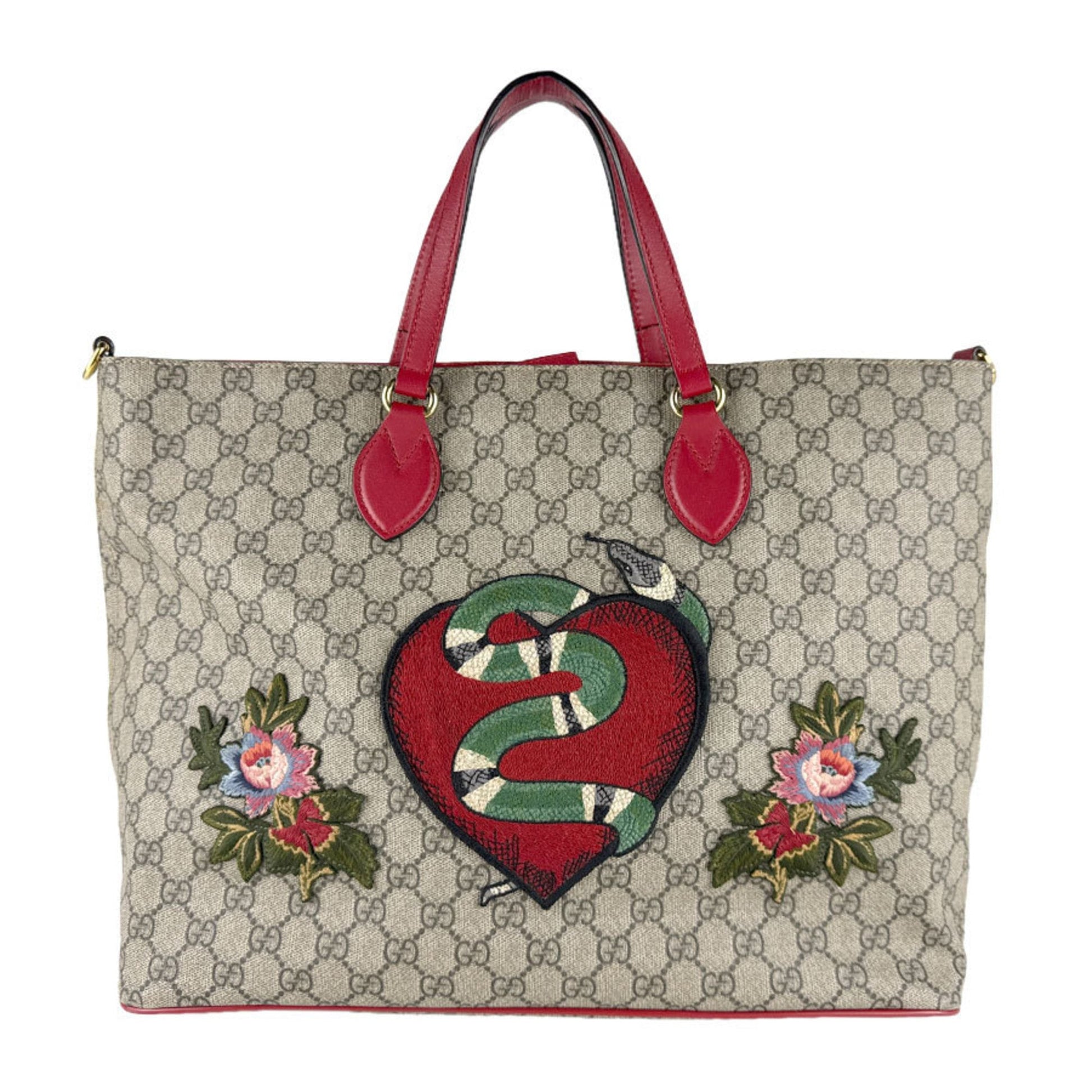 Gucci Brown Red Color Gg Supreme Handbag Shoulder Bag