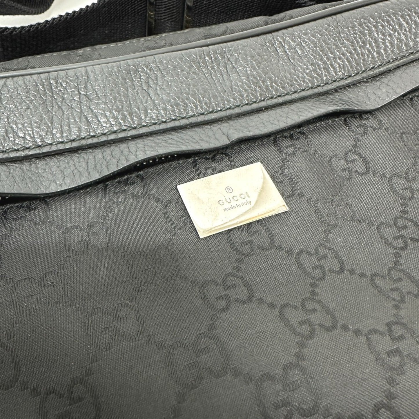 Gucci Black Nylon Leather Sling Bag