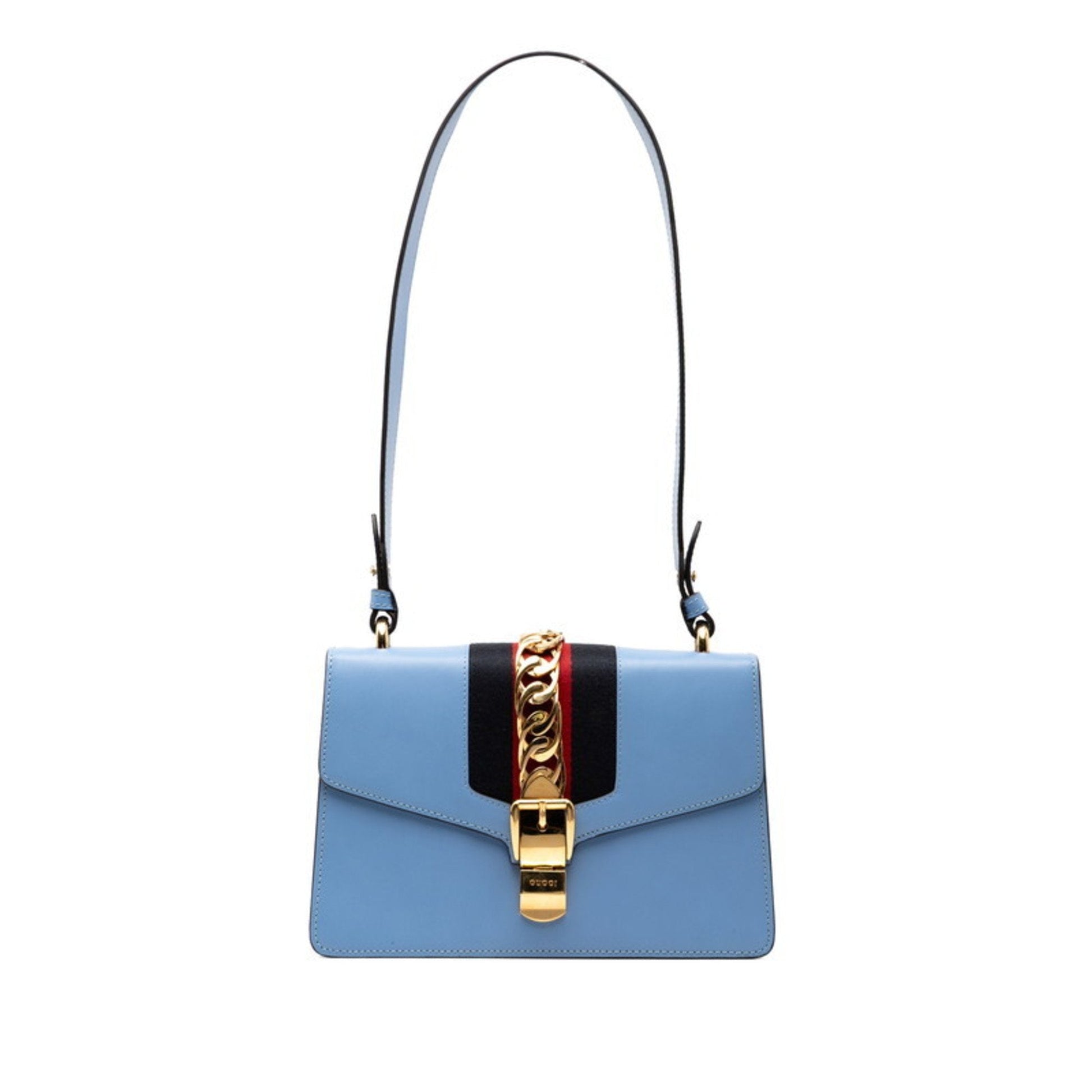 Gucci Blue Leather Shoulder Bag