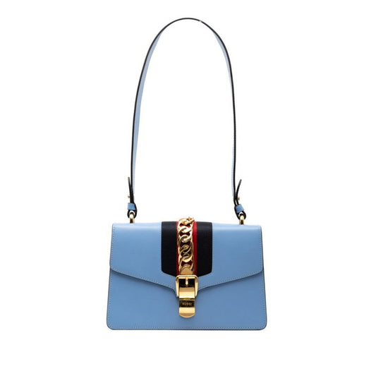 Gucci Blue Leather Shoulder Bag