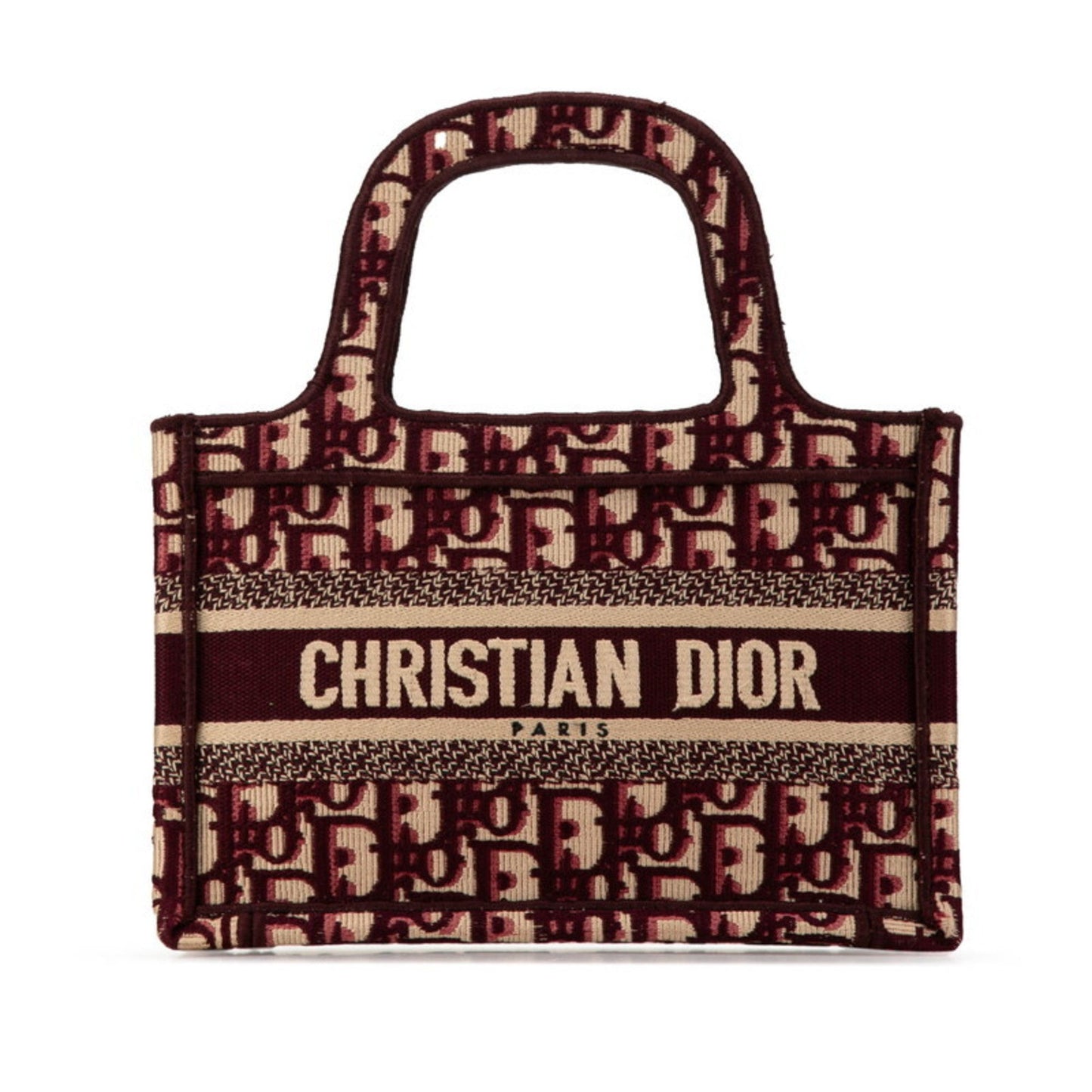 Dior Handbag Christian Wine Tote Bag Canvas Beige Multicolor