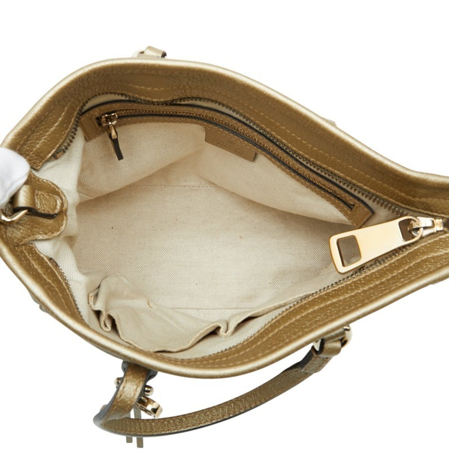 Gucci Gg Canvas Beige Gold Gg Canvas Leather Handbag Shoulder Bag