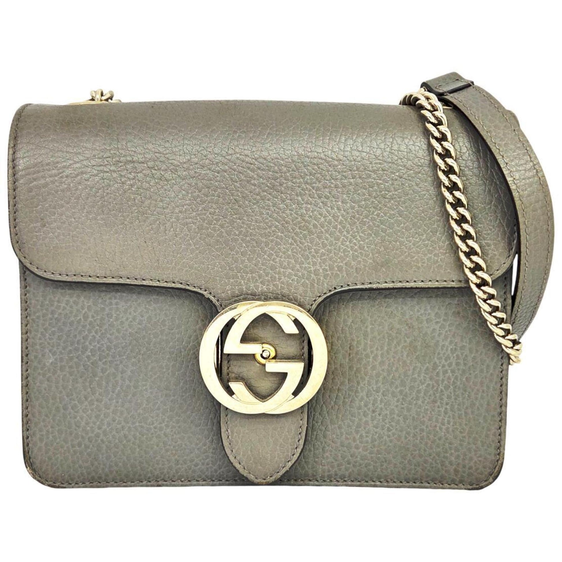 Gucci Gray Leather Shoulder Bag