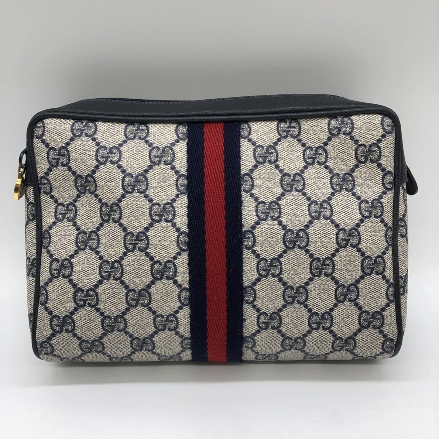 Gucci Navy Gg Supreme Clutch Bag Pouch