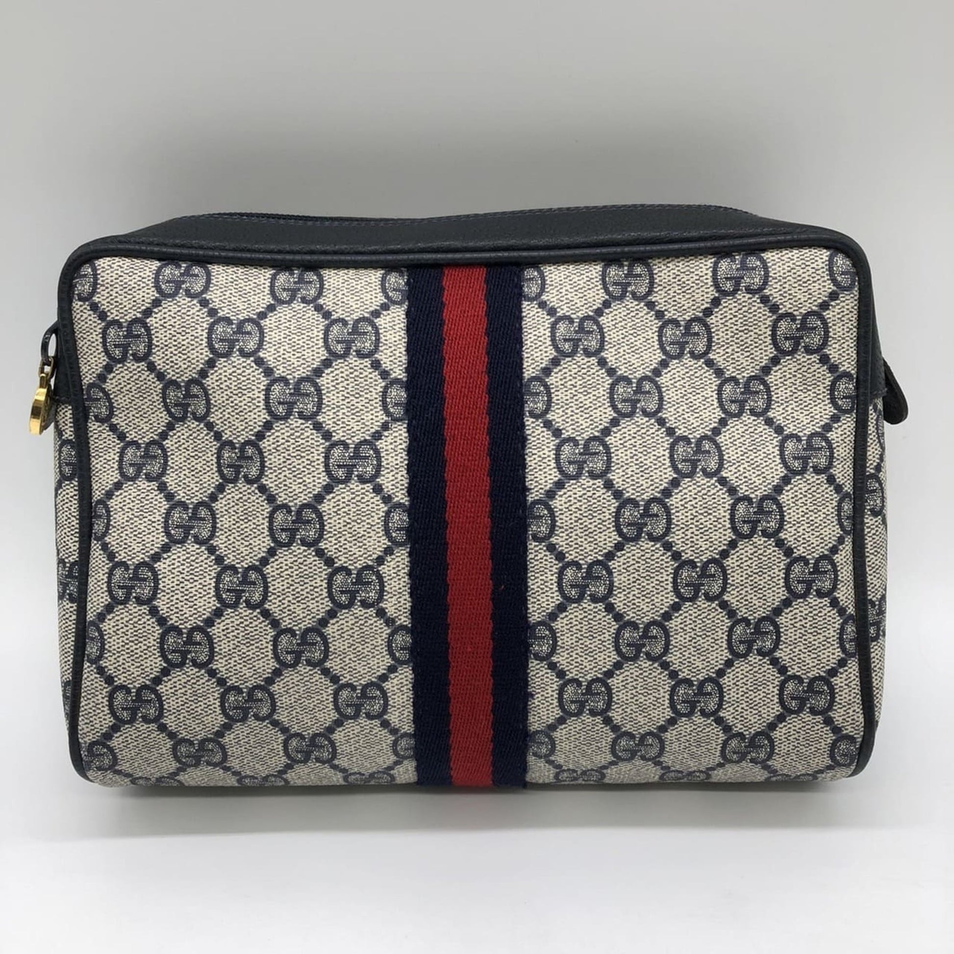 Gucci Navy Gg Supreme Clutch Bag Pouch