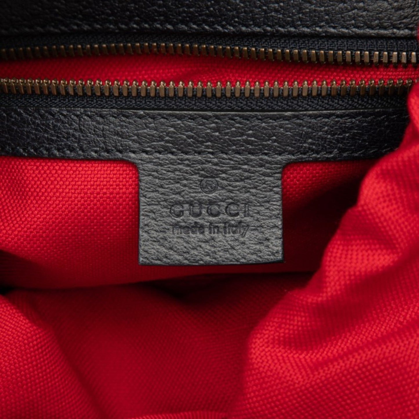 Gucci Navy Red Color Wool Leather Backpack